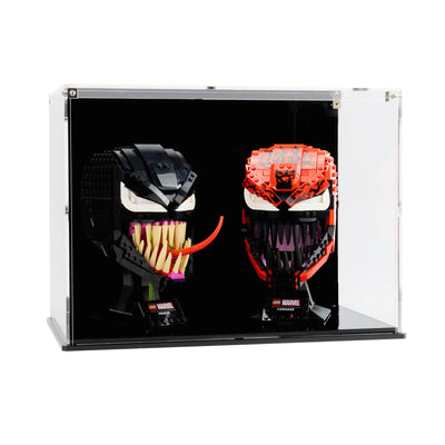 Dual Display Case for LEGO® Marvel Helmets: Spider-Man Venom (76187) & Carnage (76199)