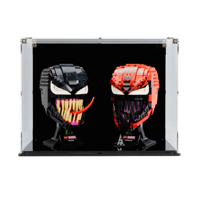 Dual Display Case for LEGO® Marvel Helmets: Spider-Man Venom (76187) & Carnage (76199)