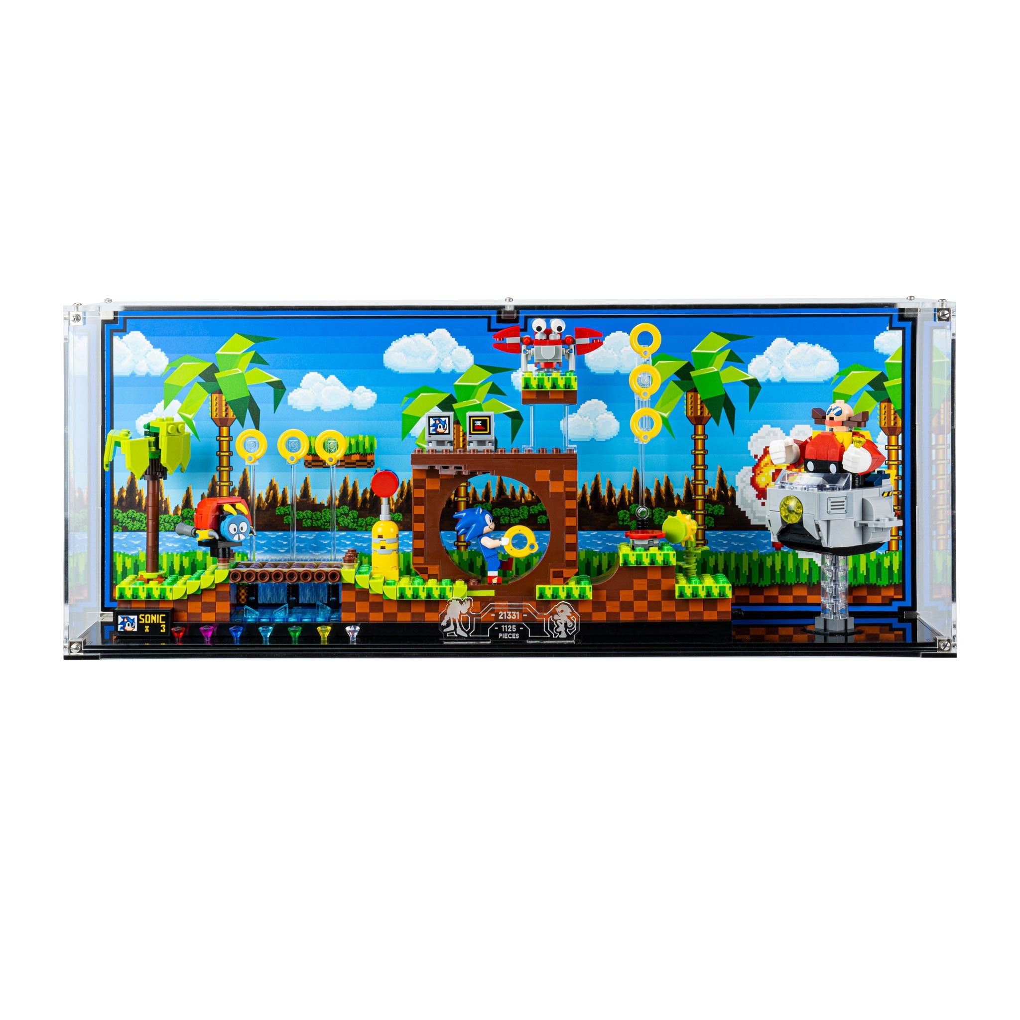 Wall Mounted Display Case for LEGO® IDEAS: Sonic the Hedgehog™ – Green Hill Zone (21331)