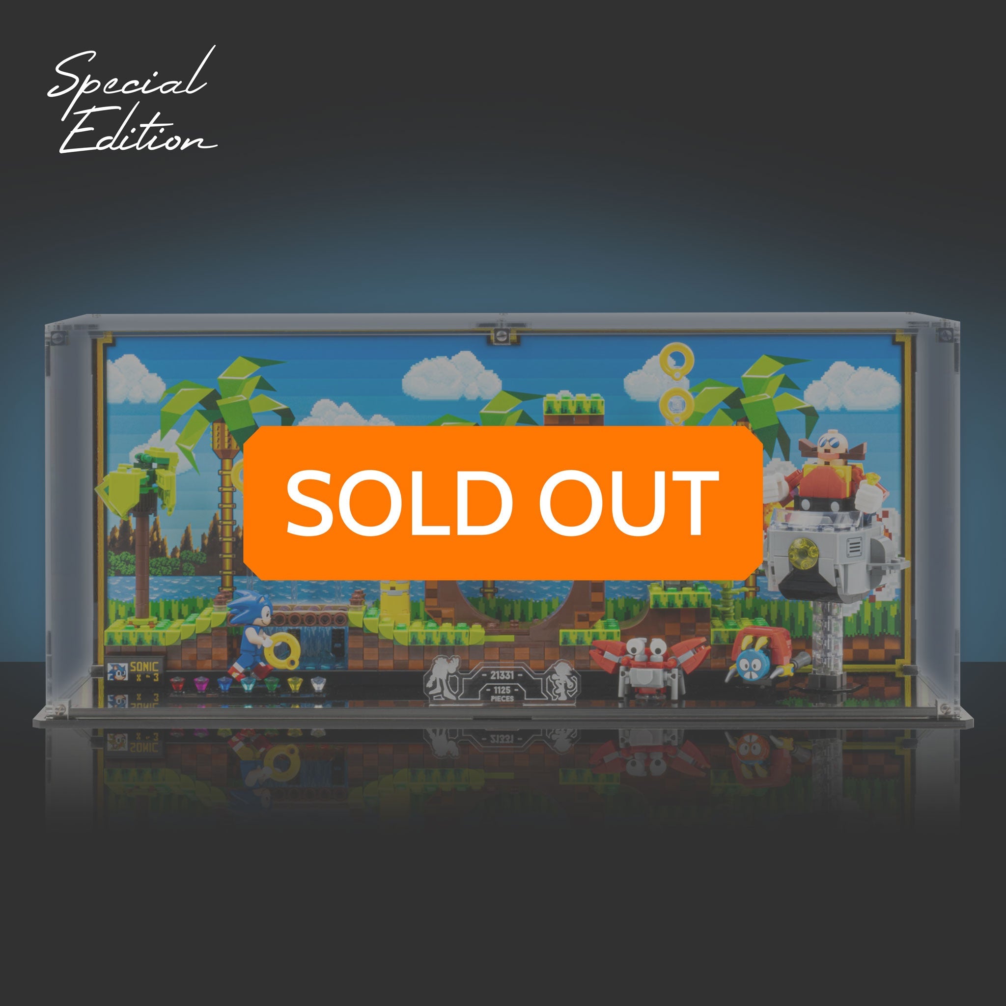 Limited Edition Wall Mounted Display Case for LEGO® IDEAS: Sonic the Hedgehog™ – Green Hill Zone (21331)