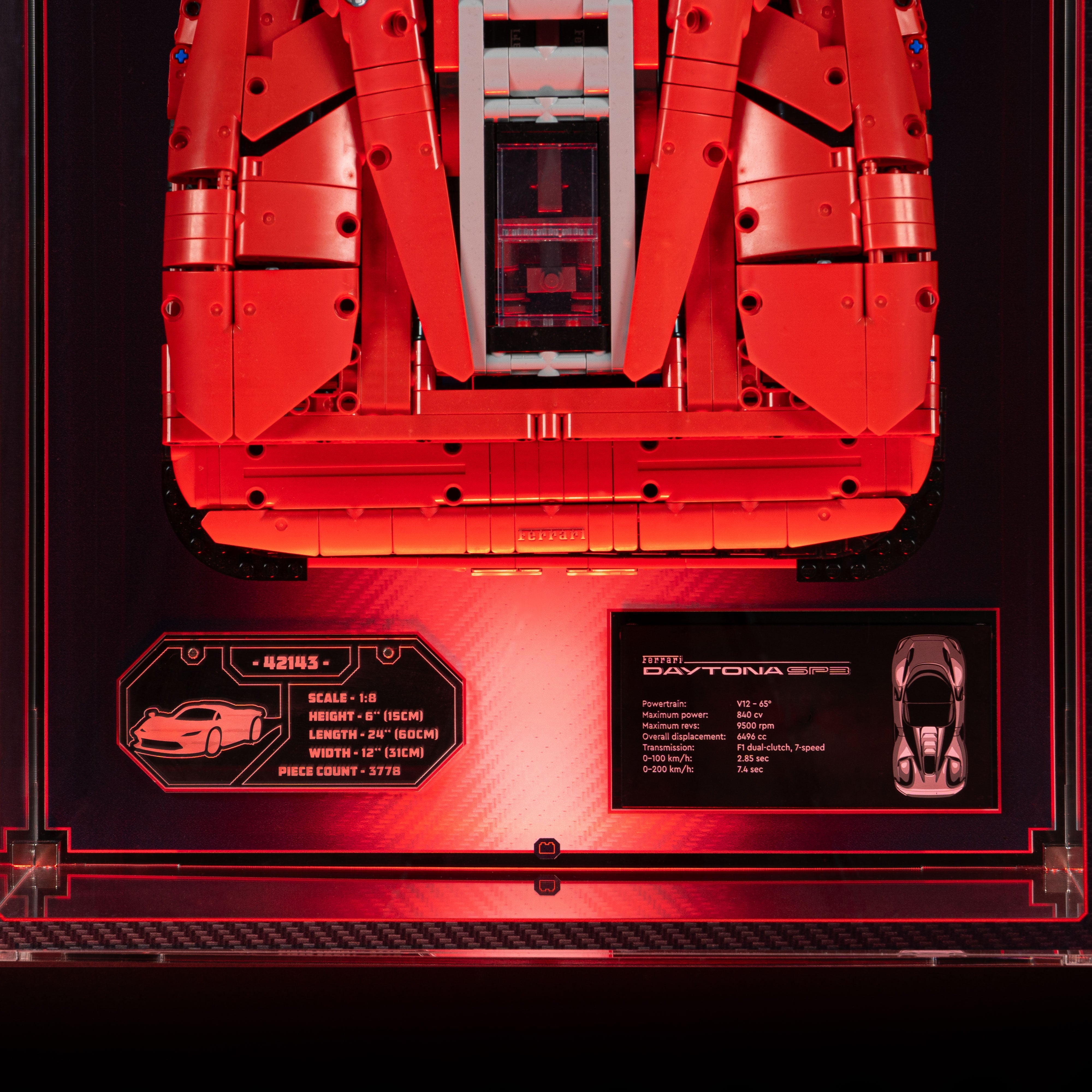 Limited Edition Wall Mounted Display Case for LEGO® Technic™ Ferrari Daytona SP3 (42143)