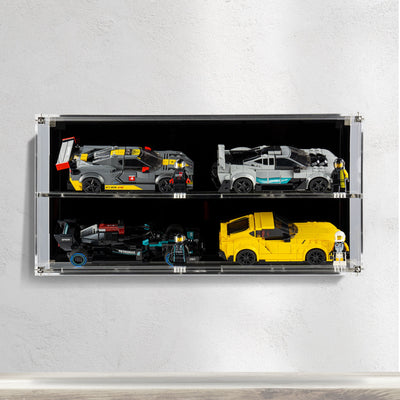 Wall mounted Display Case for 4x LEGO® Speed Champions Cars (2x2)