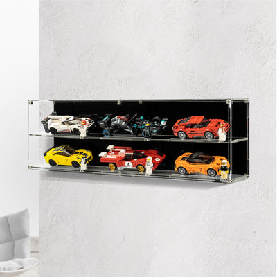 Wall Mounted Display Case for 6x LEGO® Speed Champions Cars (2x3)