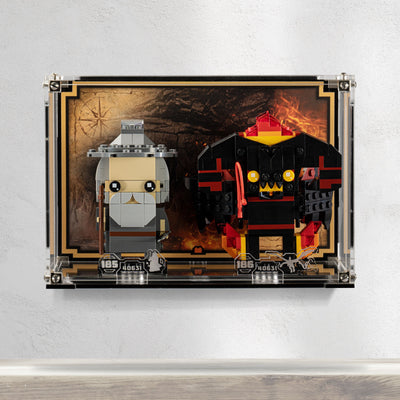 Wall mounted Display Case for LEGO® Brickheadz: Gandalf the Grey™ & Balrog™ (40631)