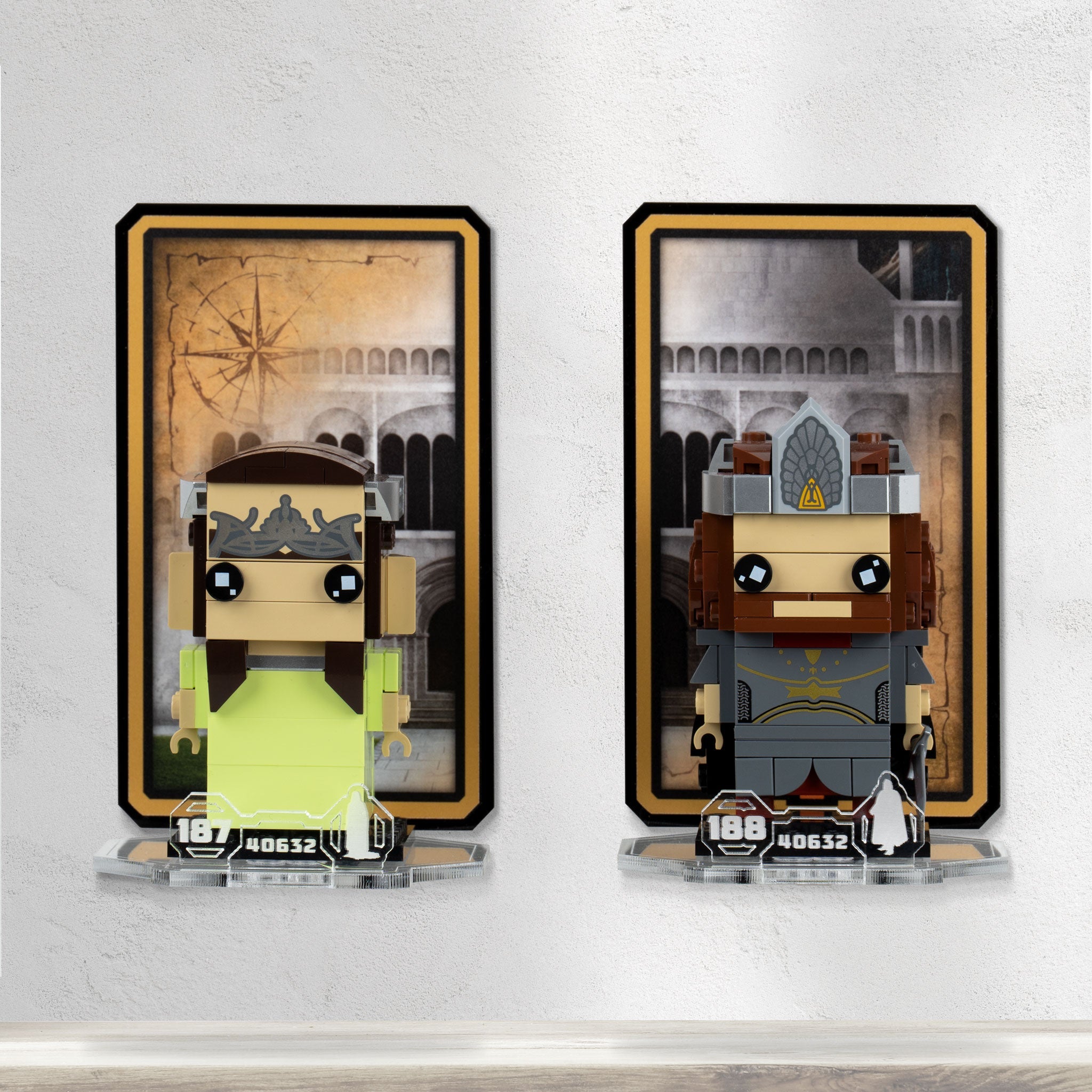 Wall mounted Display for LEGO® Brickheadz: Aragorn™ & Arwen™ (40632)