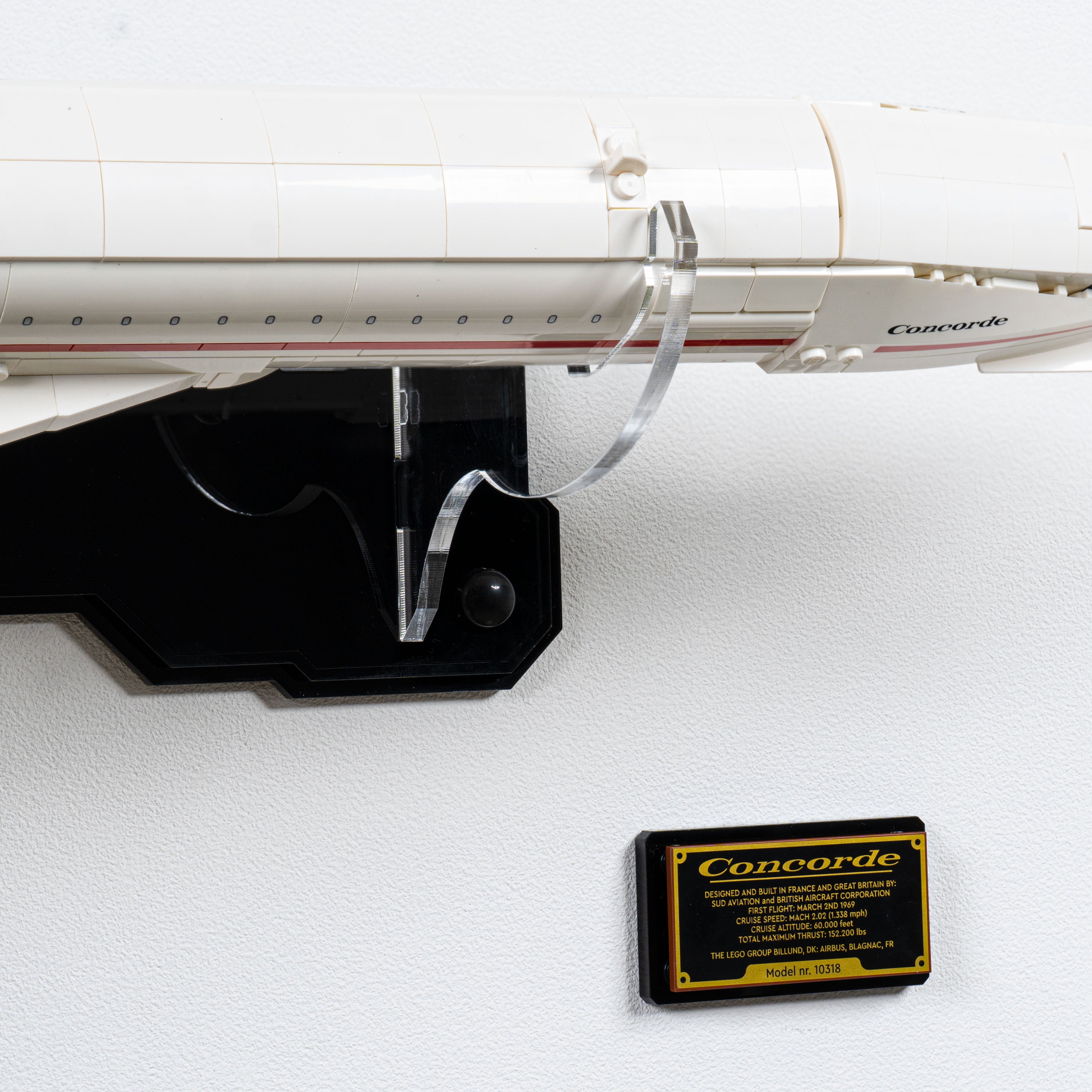 Wall mounted Display Stand for LEGO® Icons: Concorde (10318)