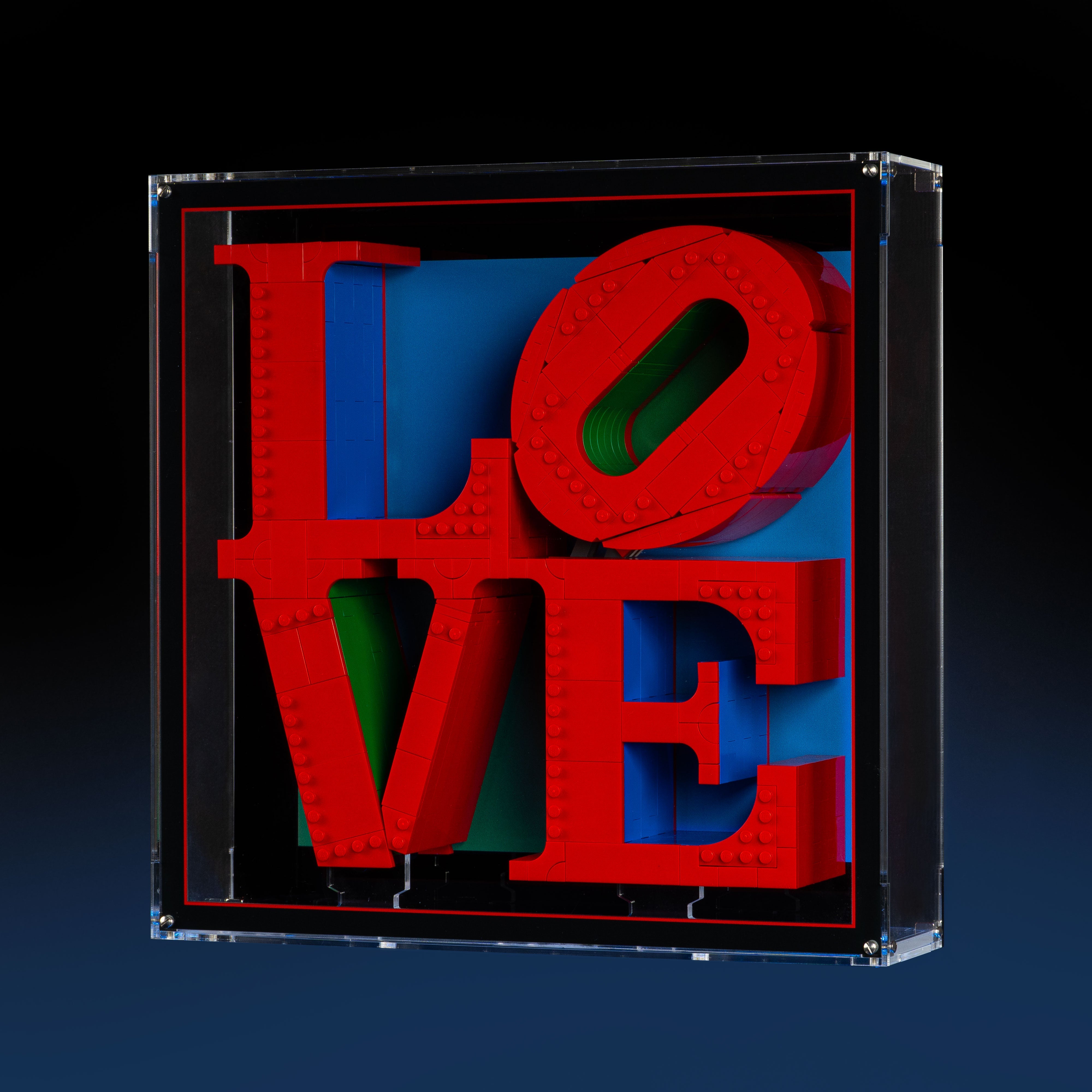 Limited Edition Wall Mountable Display Case for LEGO® Art: Robert Indiana's LOVE (31214)
