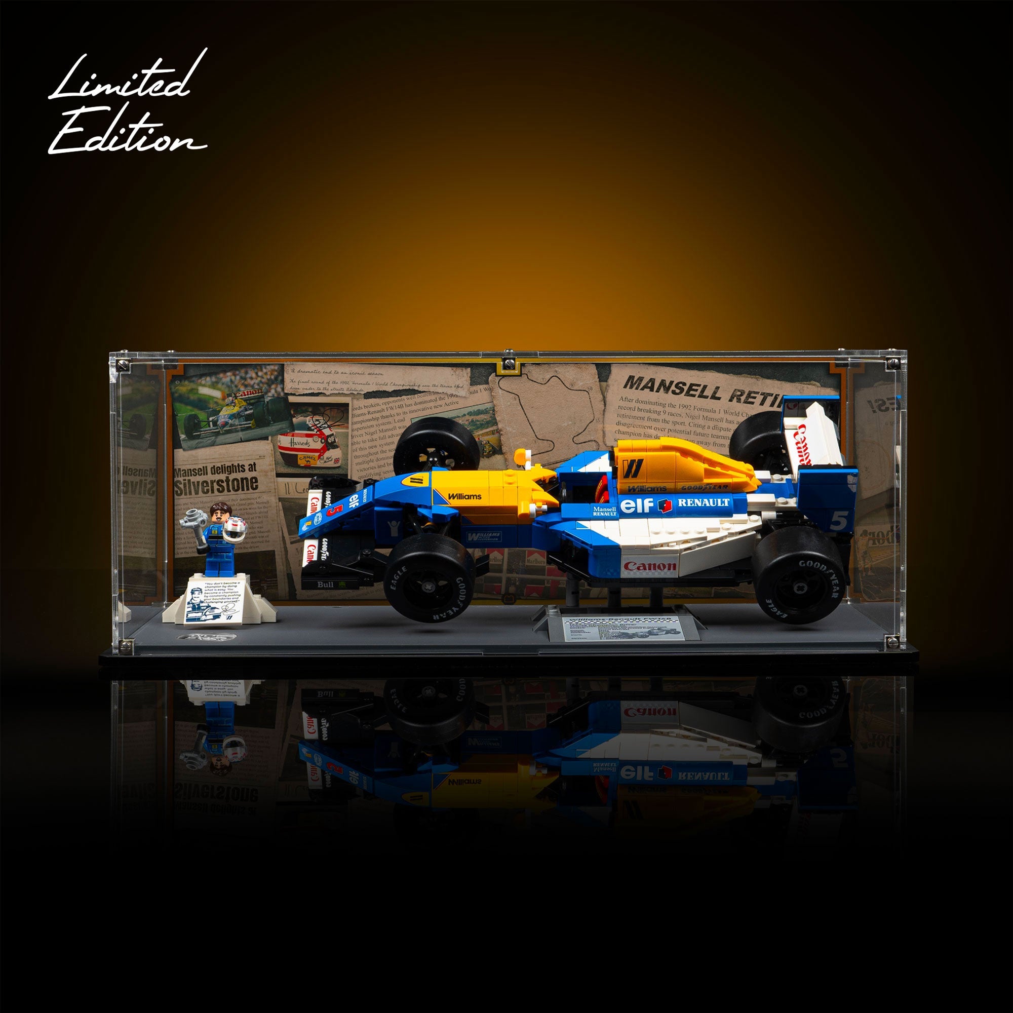 Limited Edition Display Case for LEGO® Icons: Williams Racing FW14B & Nigel Mansell (10353)