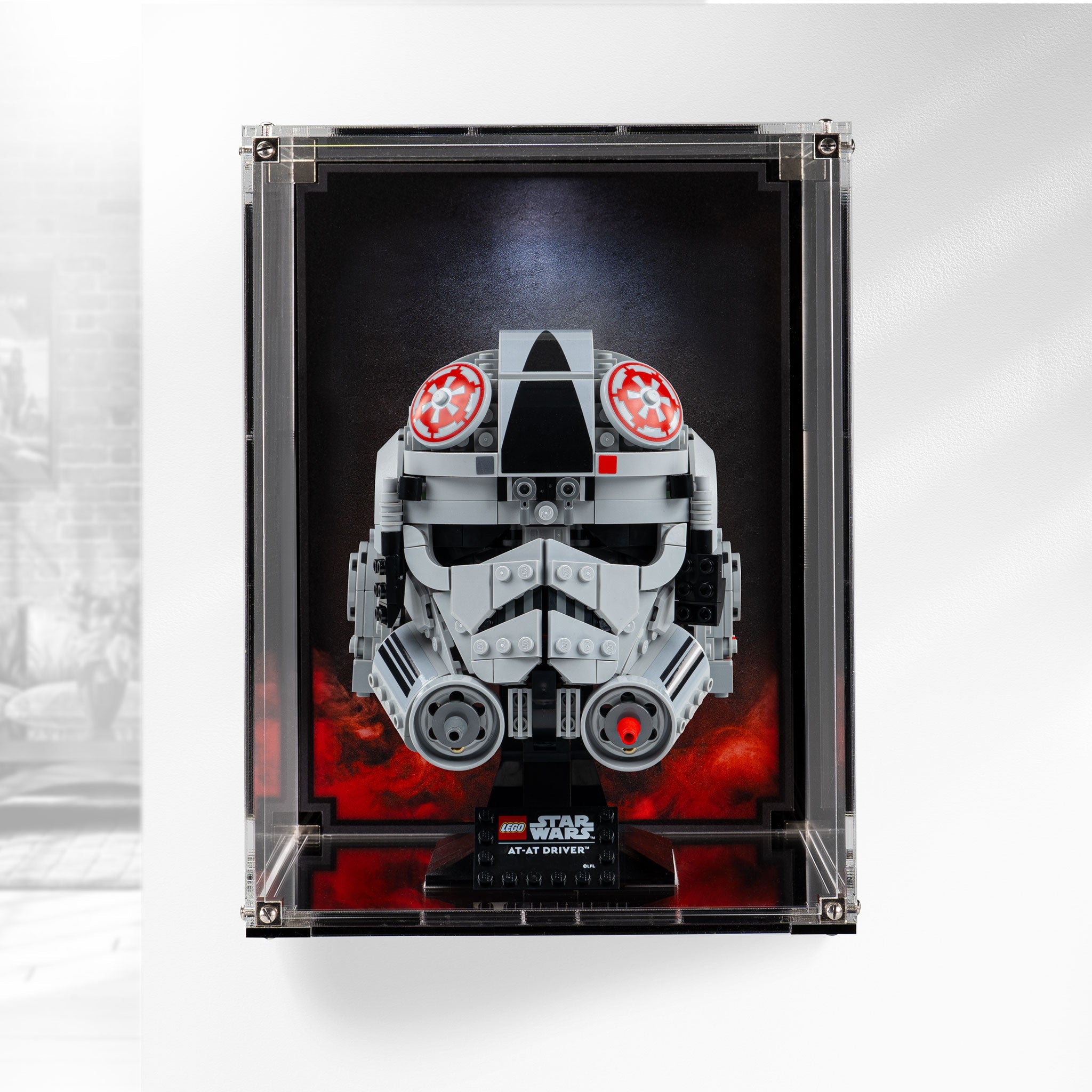 Wall-Mounted Display Case for LEGO® Star Wars: AT-AT Driver Helmet (75429)