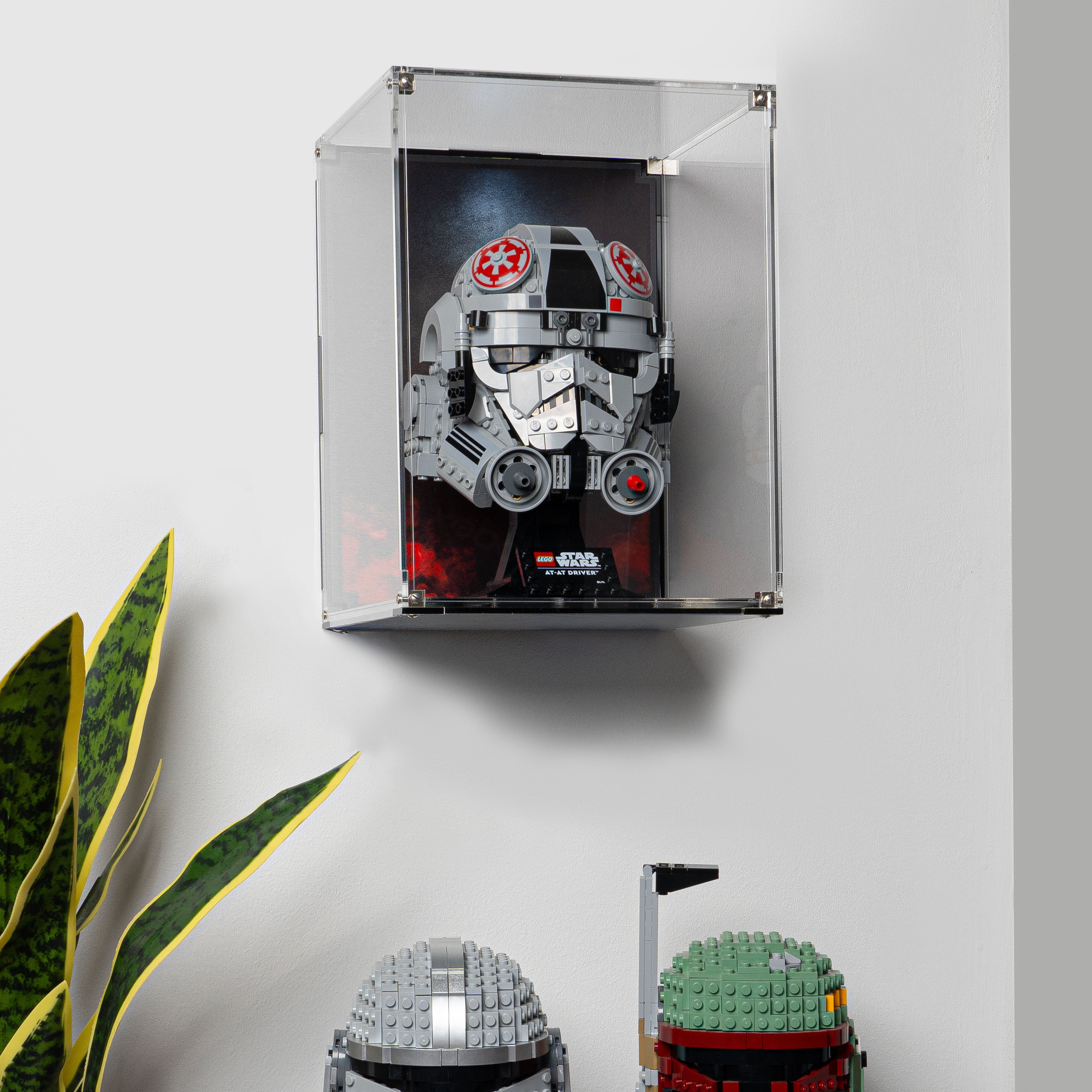 Wall-Mounted Display Case for LEGO® Star Wars: AT-AT Driver Helmet (75429)