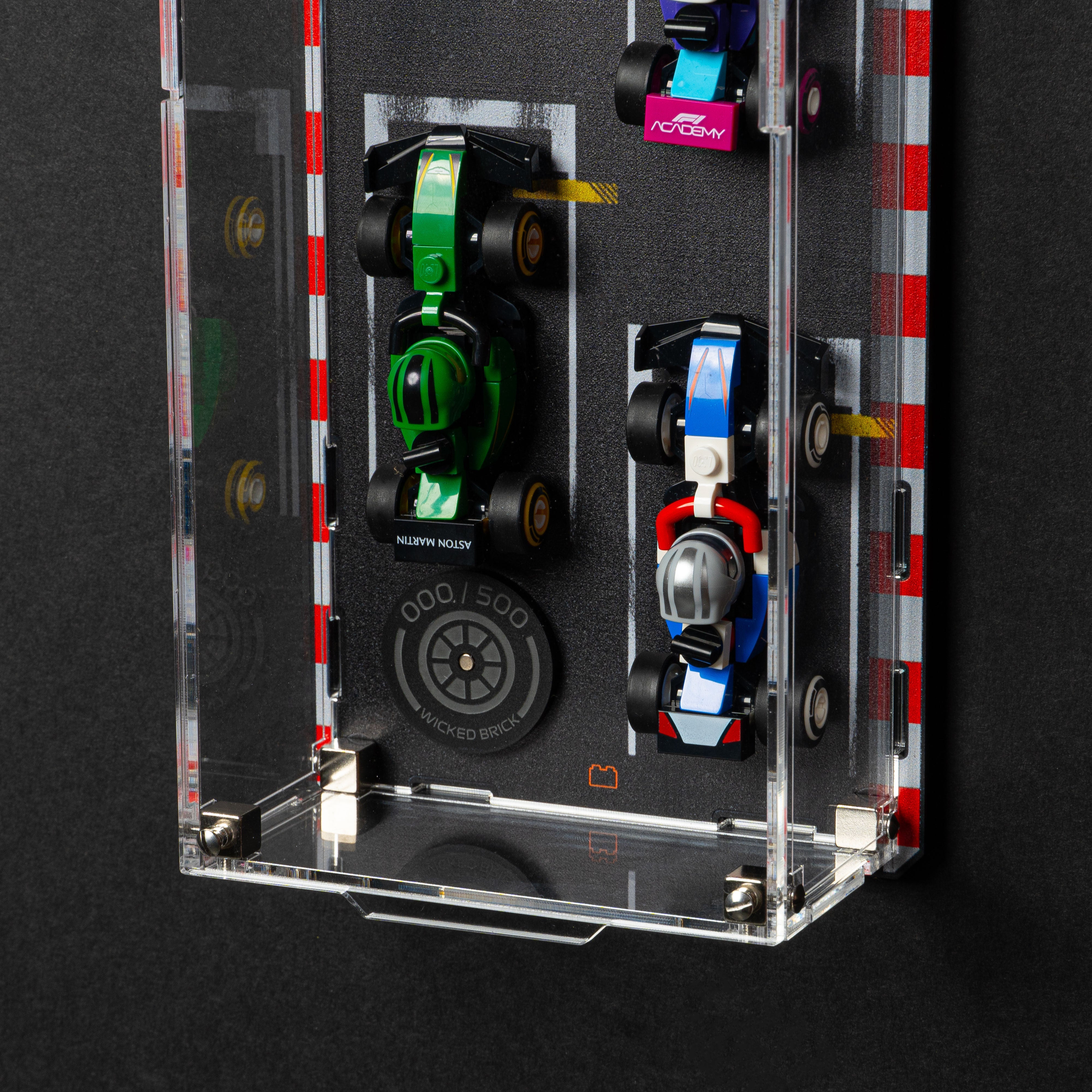Limited Edition Wall Mounted Display Case for LEGO® F1® Collectible Race Cars (71049)