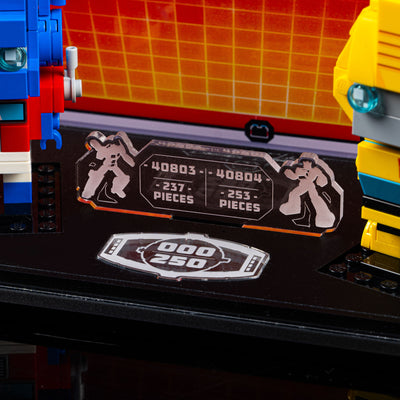 Limited Edition Duo Display Case for LEGO® BrickHeadz Optimus Prime Robot & Vehicle (40803) & Bumblebee Robot & Vehicle (40804)