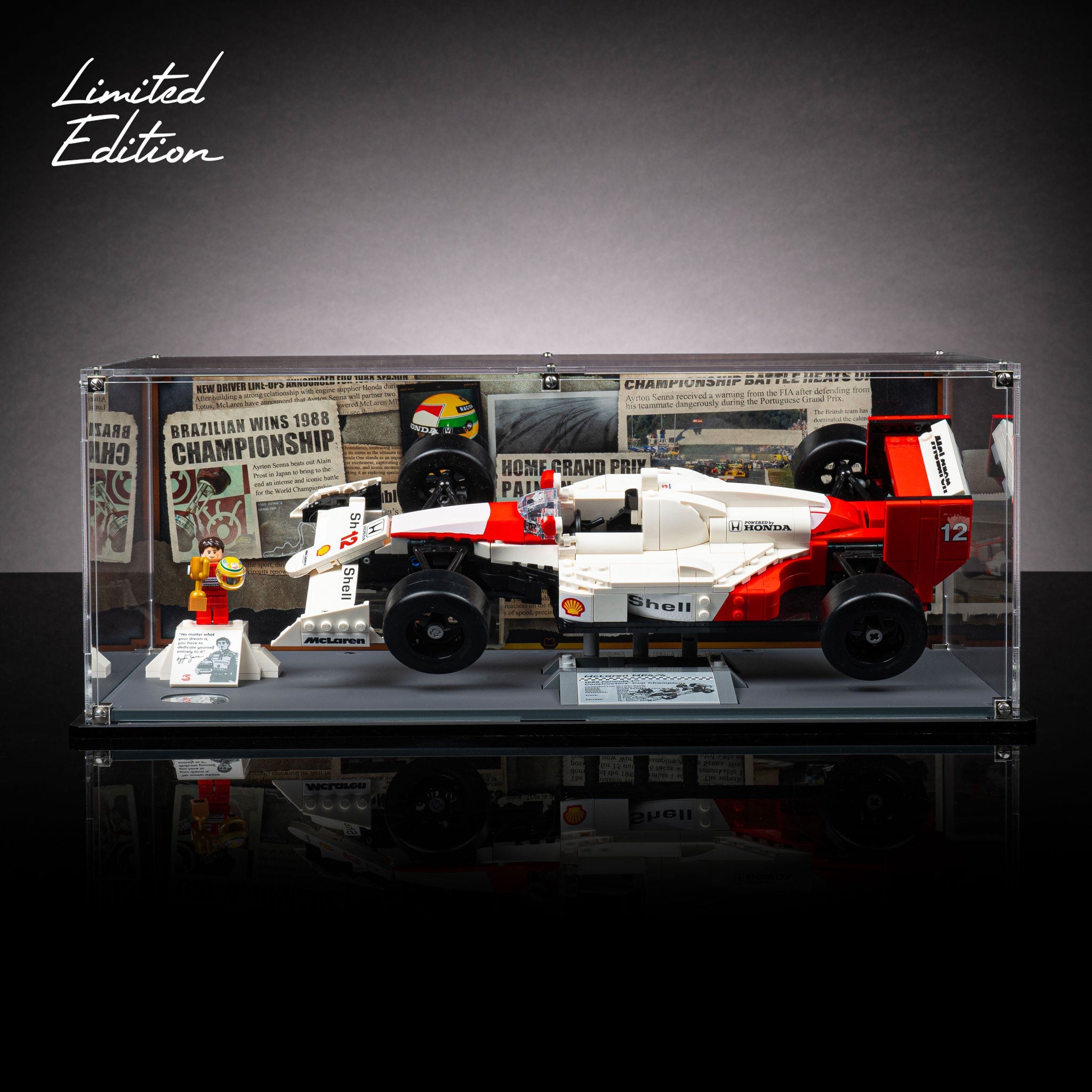 Limited Edition Display Case LEGO ® Icons McLaren MP4/4 & Ayrton Senna (10330)