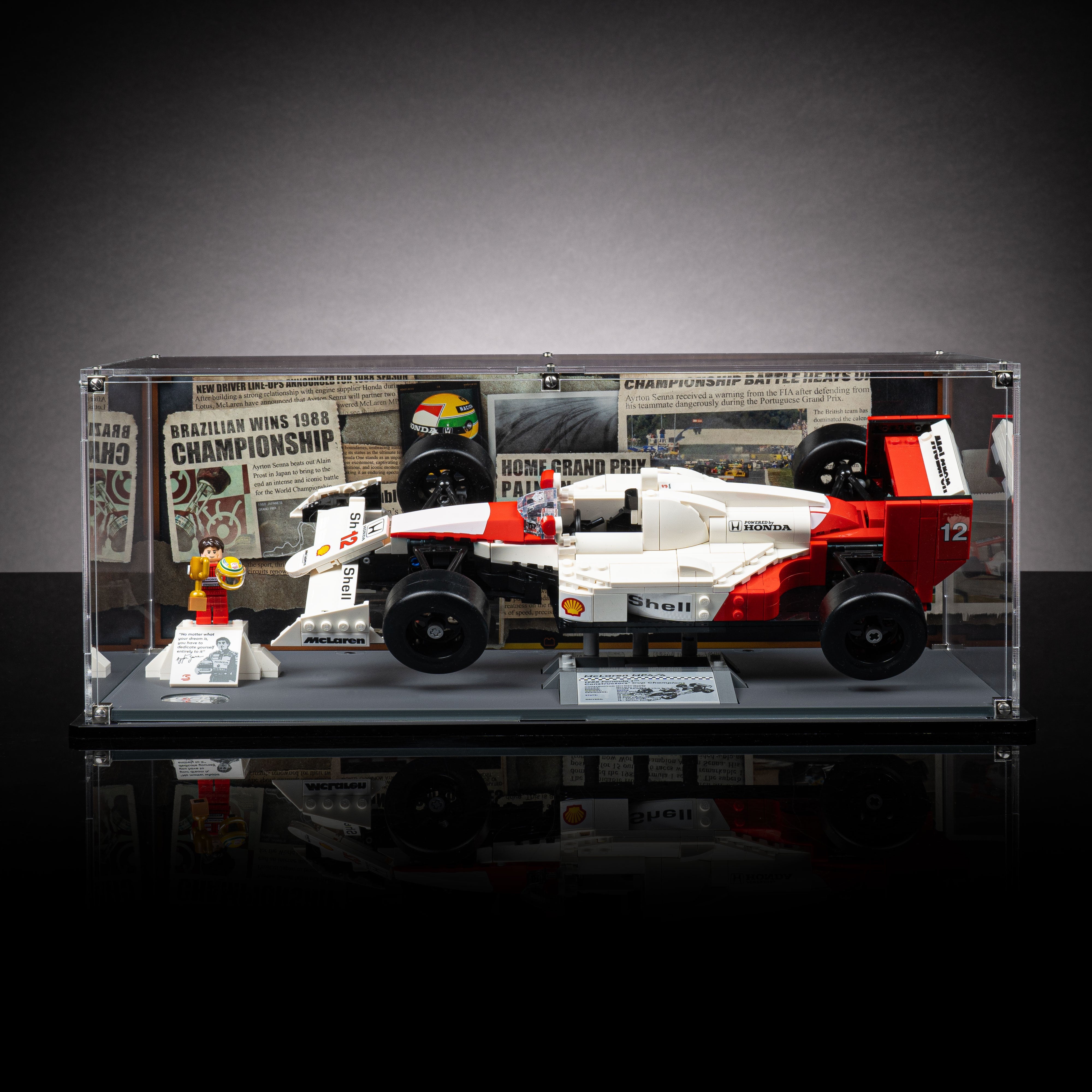 Limited Edition Display Case LEGO ® Icons McLaren MP4/4 & Ayrton Senna (10330)