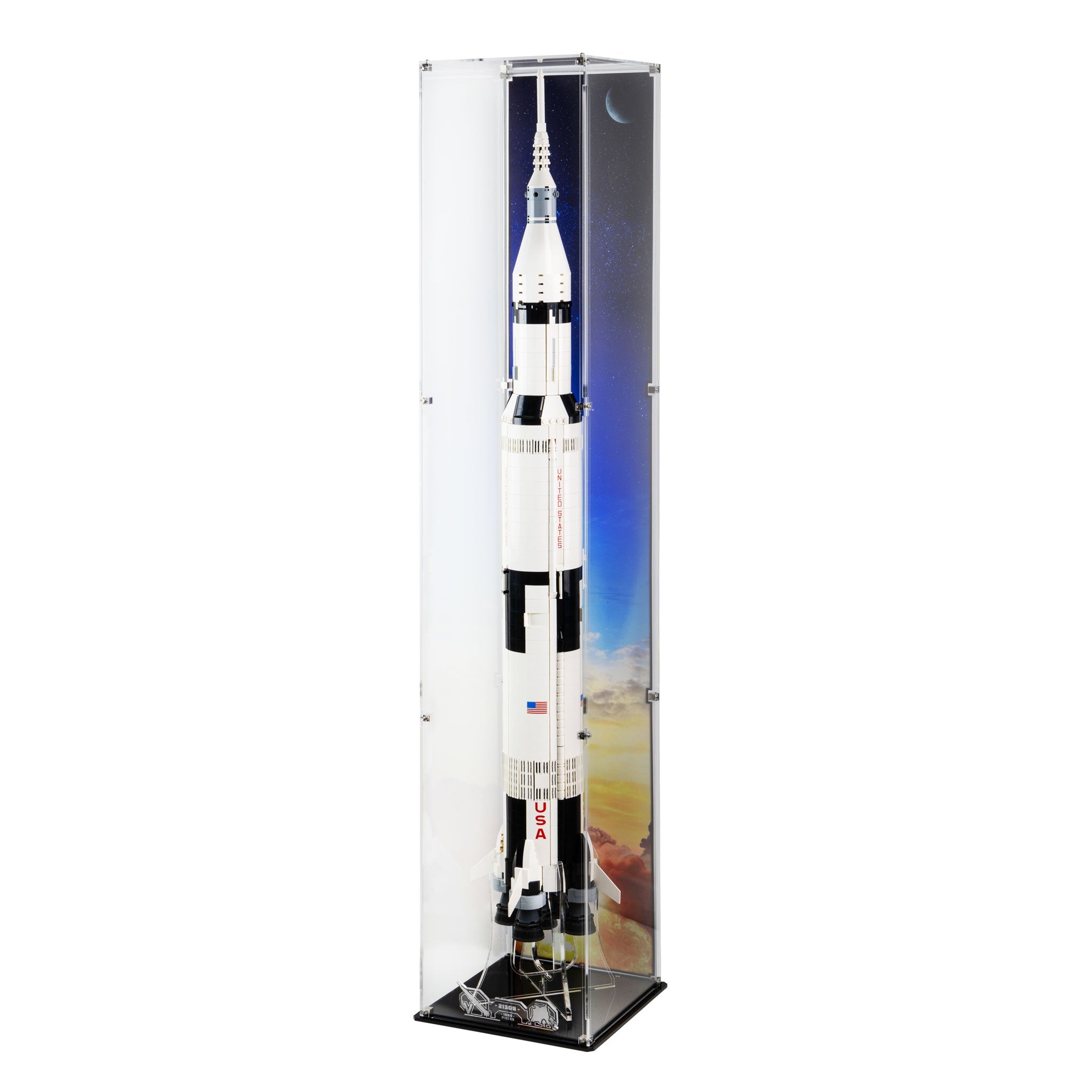Display Case (vertical) for LEGO® Ideas: NASA Apollo Saturn V (21309)