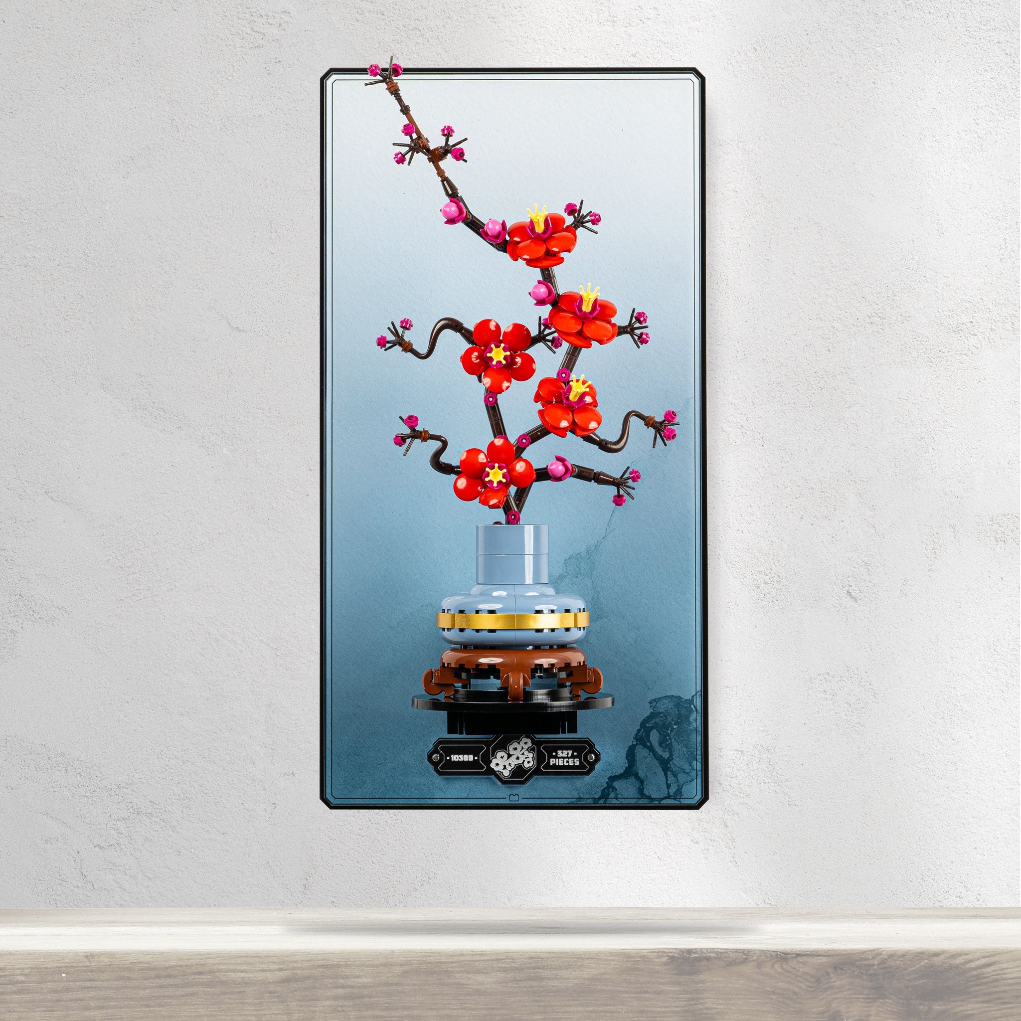 Wall Mounted Display Stand for LEGO® Botanicals Plum Blossom Flower (10369)