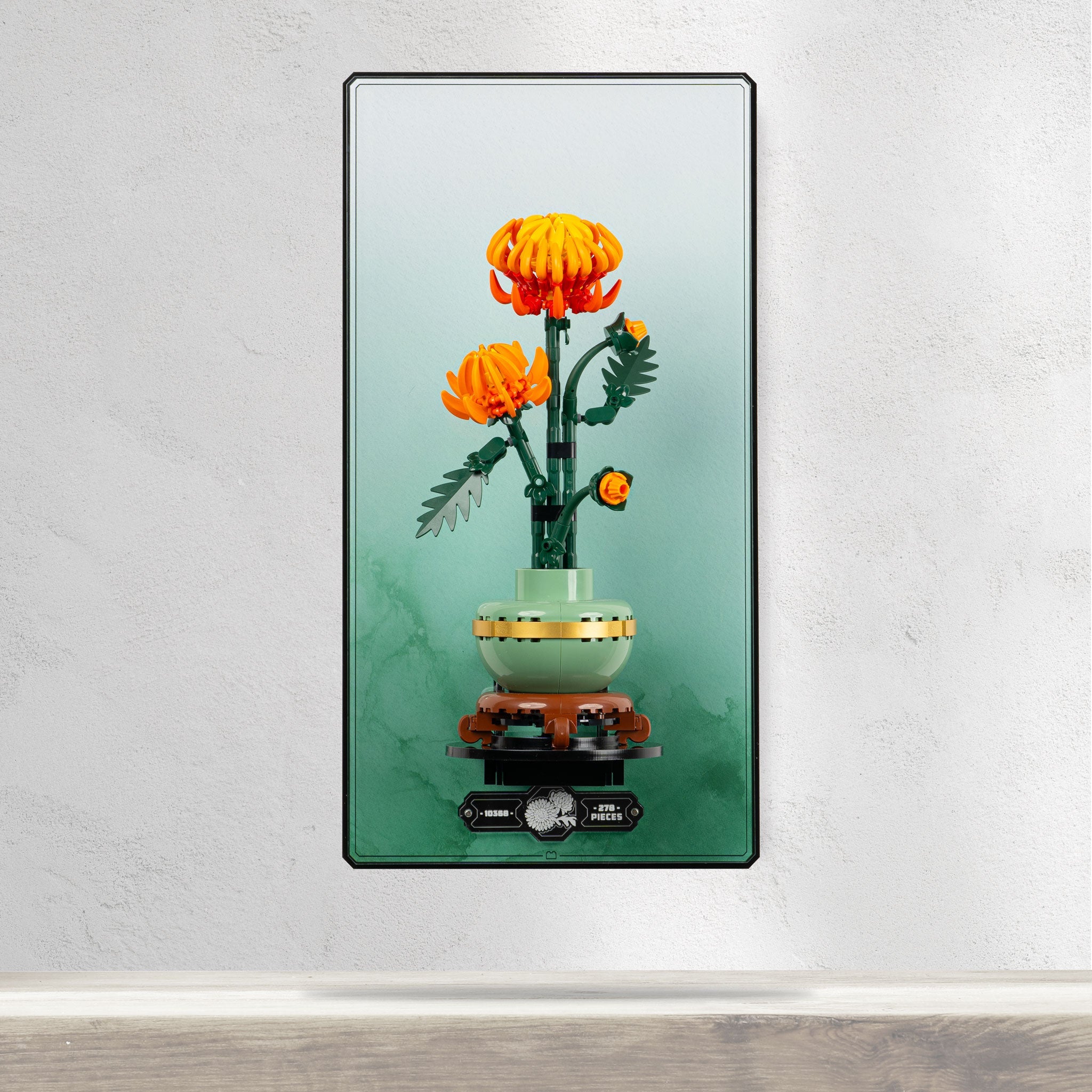 Wall Mounted Display Stand for LEGO® Botanicals Chrysanthemum (10368)