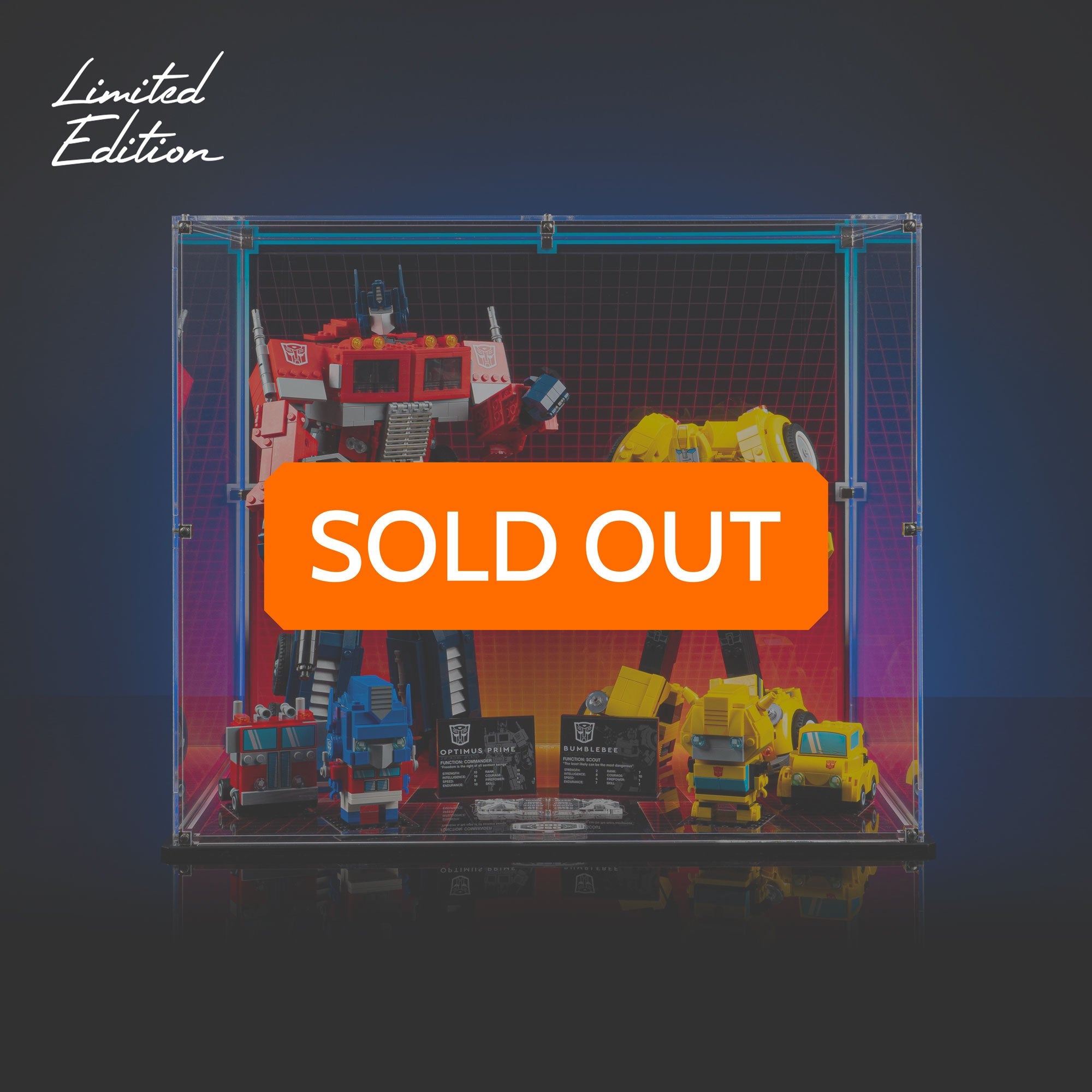 Limited Edition Display Case for LEGO® BrickHeadz / Icons Optimus Prime & Bumblebee (10338, 10302, 40804, 40803)
