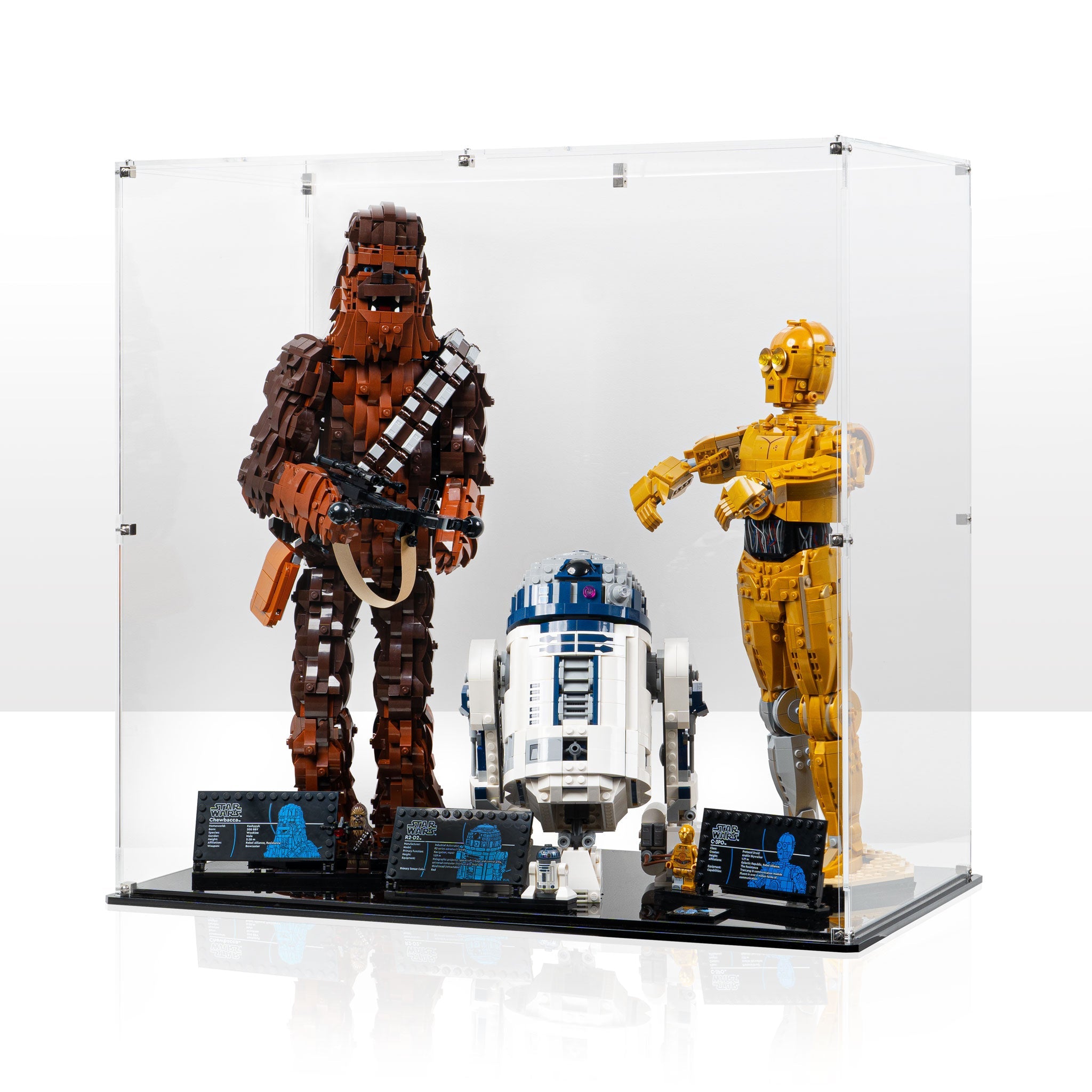 Display Case for LEGO® Star Wars™ Chewbacca, C-3PO and R2-D2 (75371, 75398, 75379)