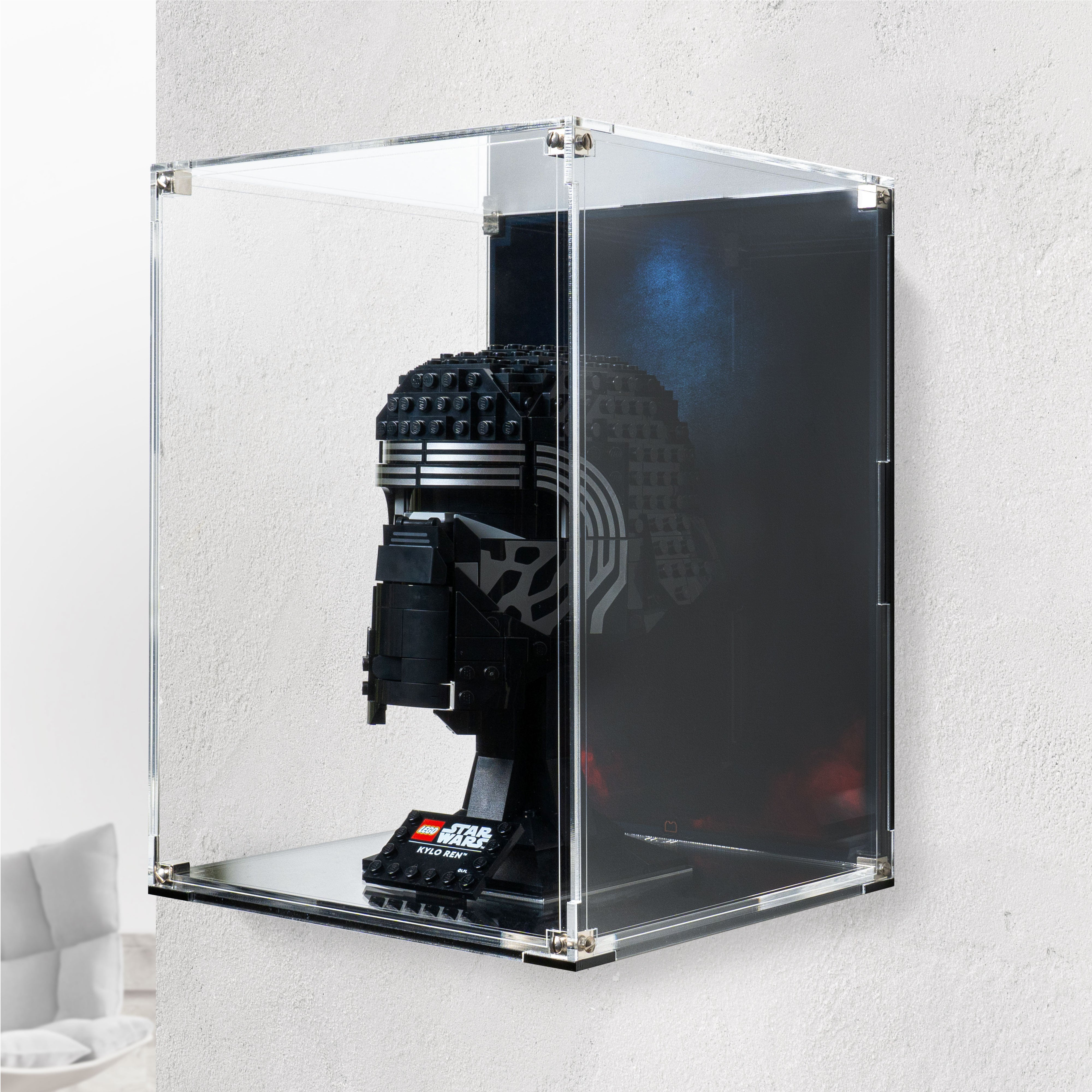 Wall-Mounted Display Case for LEGO® Star Wars: Kylo Ren's Helmet (75415)