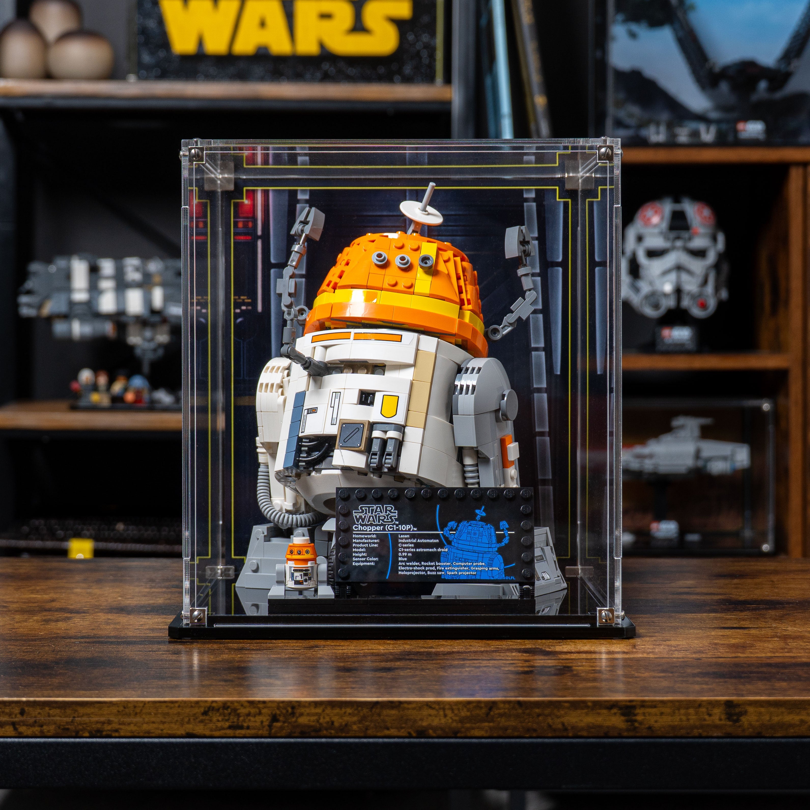 Display Case for LEGO® Star Wars: Chopper (C1-10P) Astromech Droid (75416)