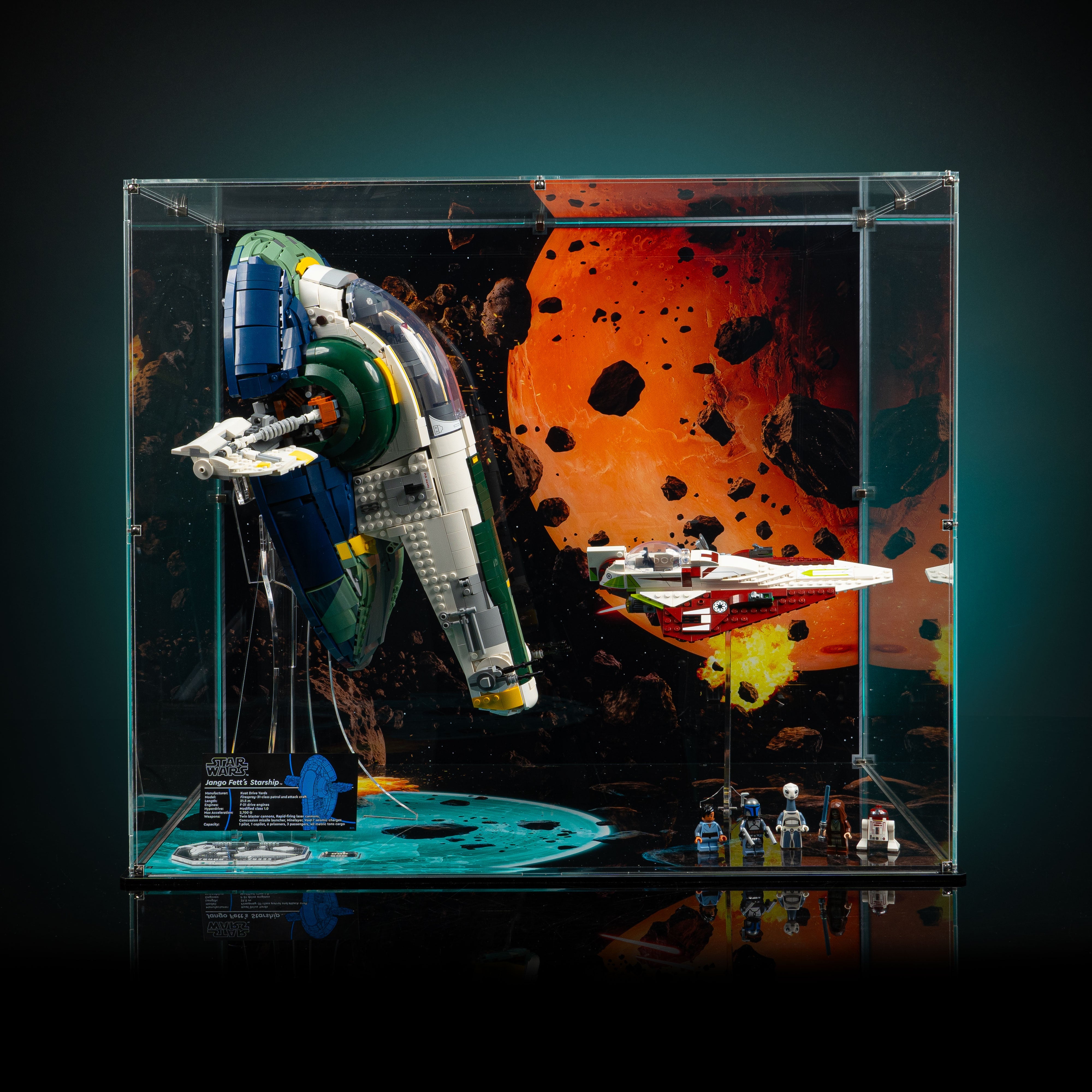 Limited Edition Display Case for LEGO® Star Wars™ Jango Fett's Firespray-Class Starship (75409) & Obi-Wan Kenobi’s Jedi Starfighter™ (75333)