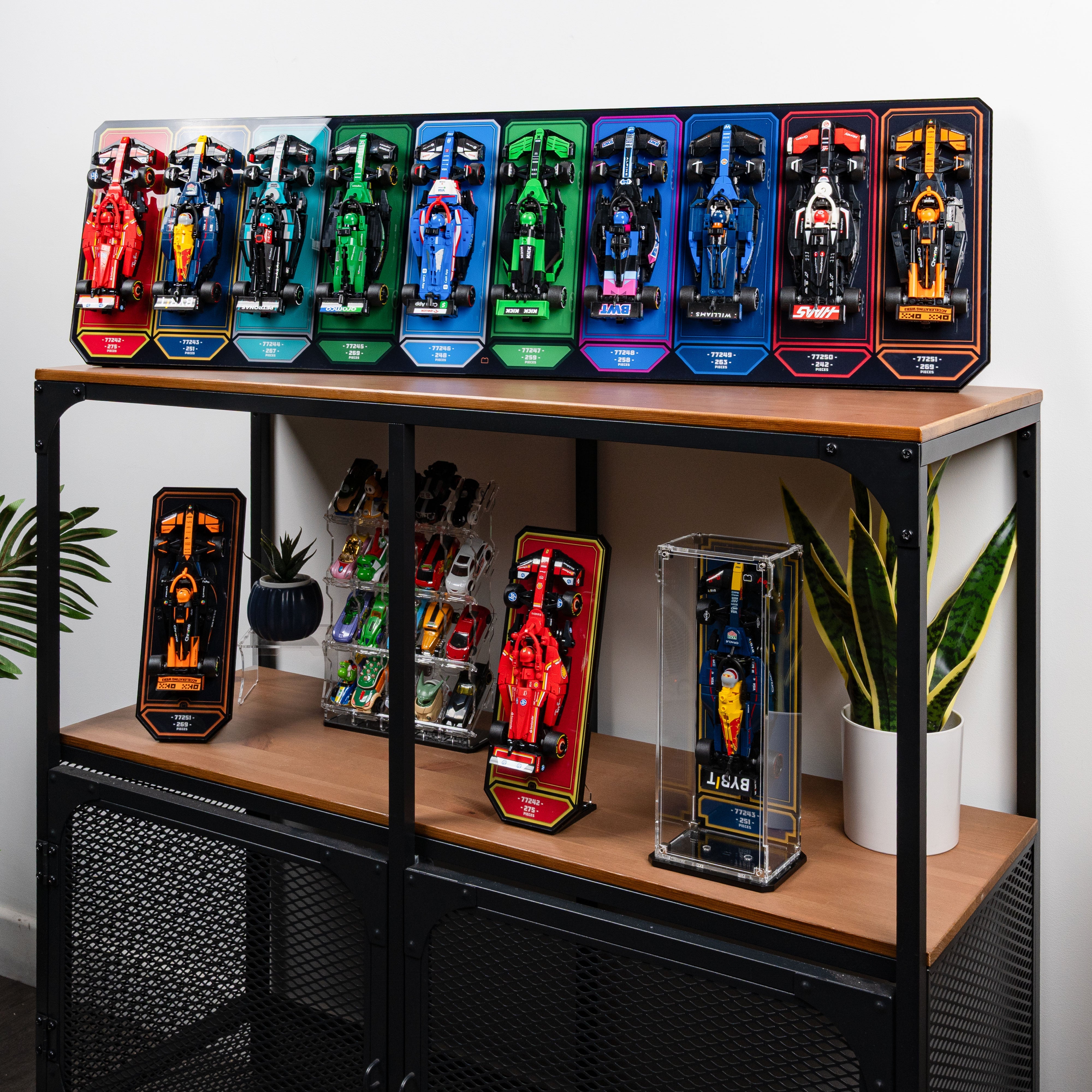 Wall Mountable Display Stand for 10 x LEGO® Speed Champions: Formula 1 Range