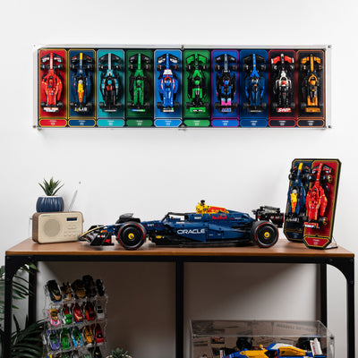 Wall Mountable Display Case for 10 x LEGO® Speed Champions: Formula 1 Range
