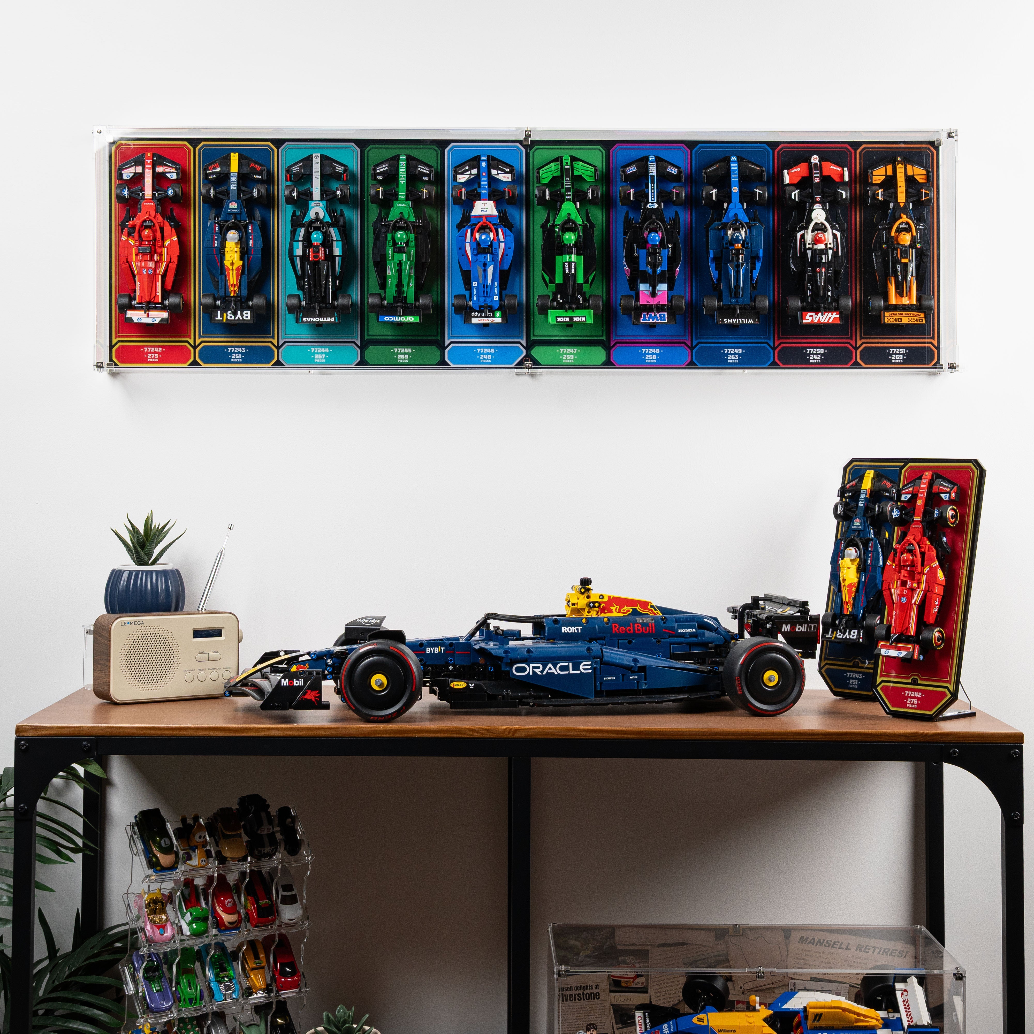 Wall Mountable Display Case for 10 x LEGO® Speed Champions: Formula 1 Range