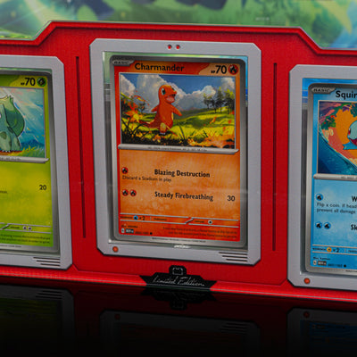 Limited Edition Display Case for LEGO® Pokémon™: Venusaur, Charizard and Blastoise (72153) with Trading Card Display