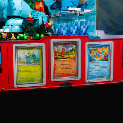 Limited Edition Display Case for LEGO® Pokémon™: Venusaur, Charizard and Blastoise (72153) with Trading Card Display