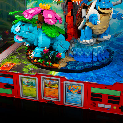 Limited Edition Display Case for LEGO® Pokémon™: Venusaur, Charizard and Blastoise (72153) with Trading Card Display