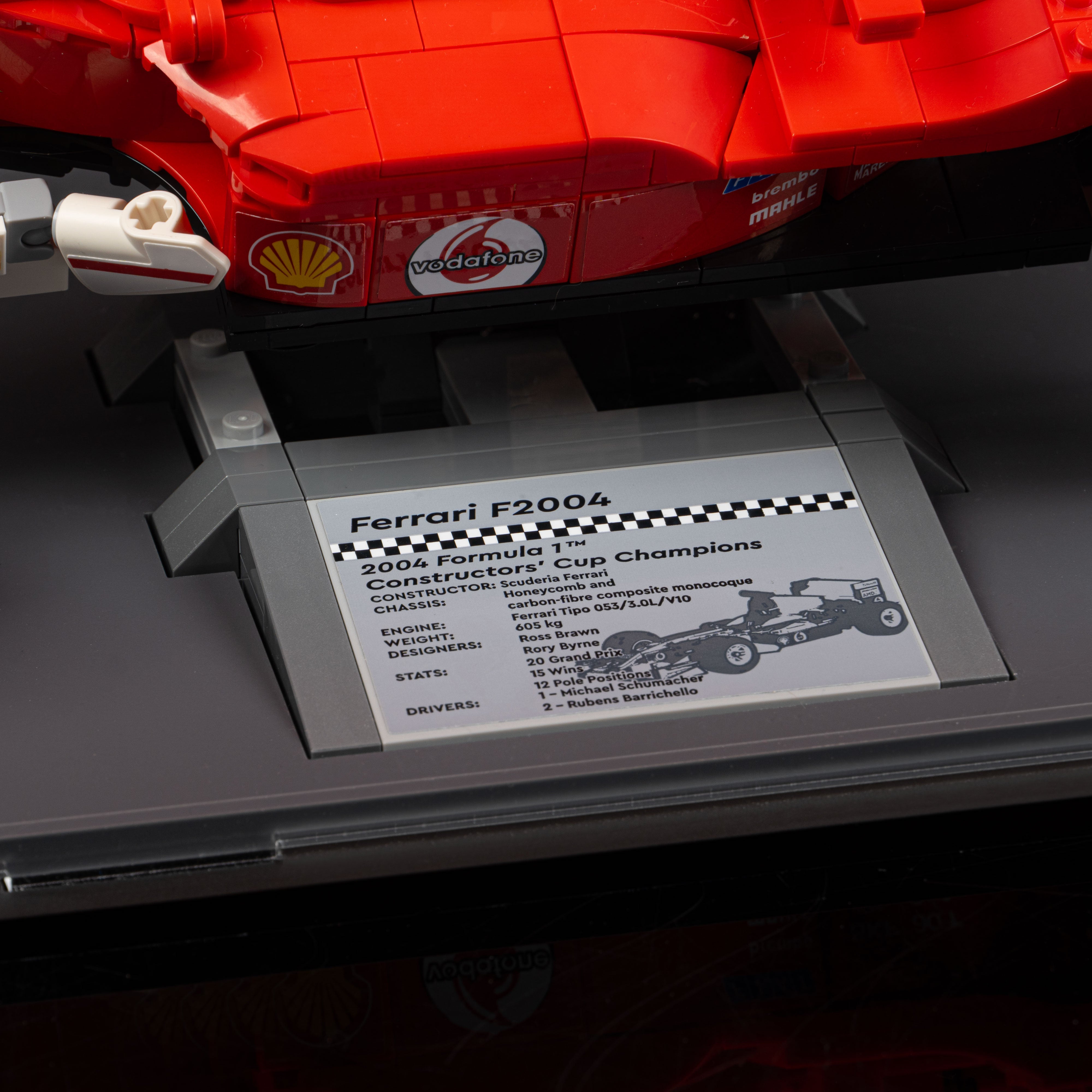 Limited Edition Display Case for LEGO® Icons: Ferrari F2004 & Michael Schumacher (11375)