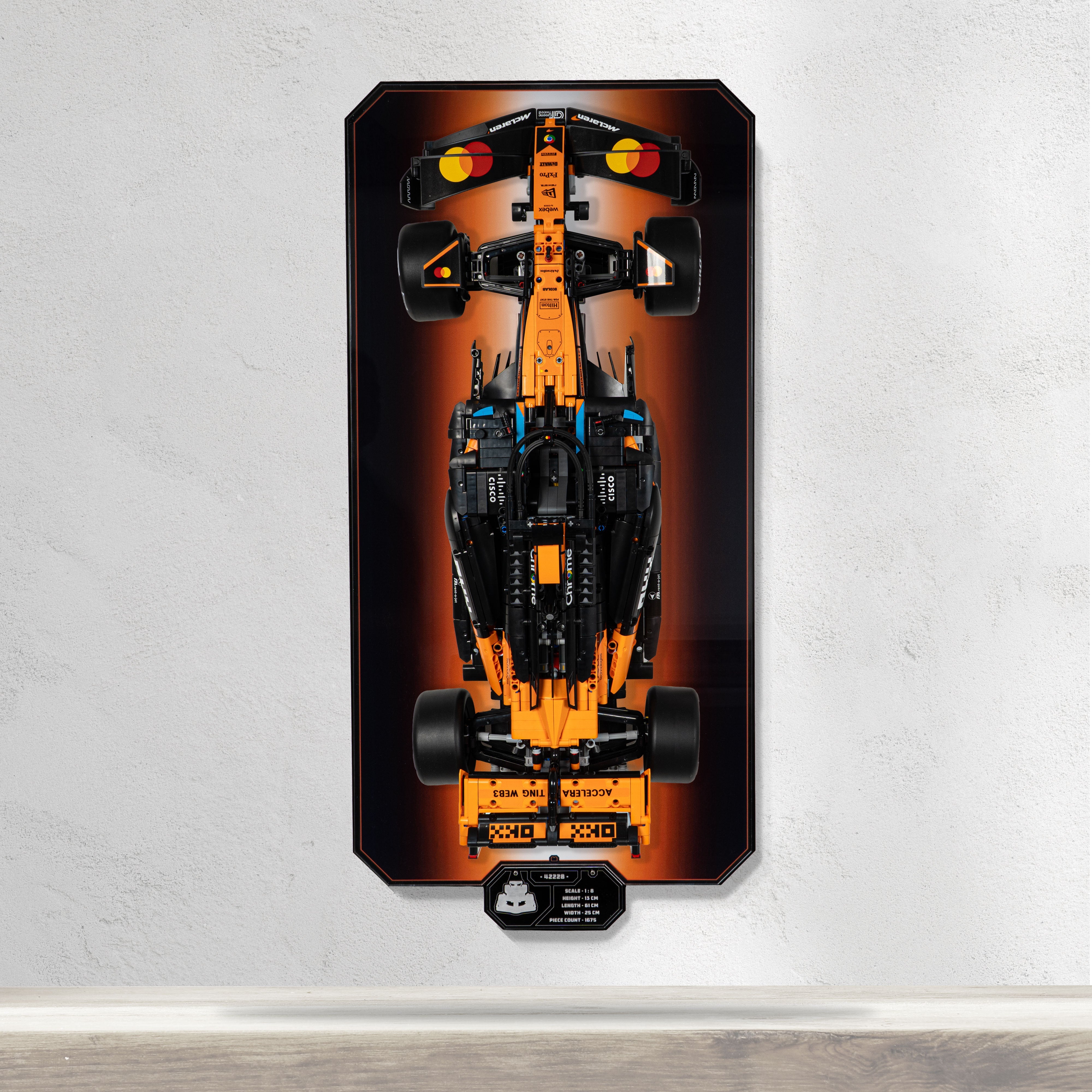 Wall Mounted Display Stand for LEGO® Technic McLaren MCL39 F1® Car (42228)
