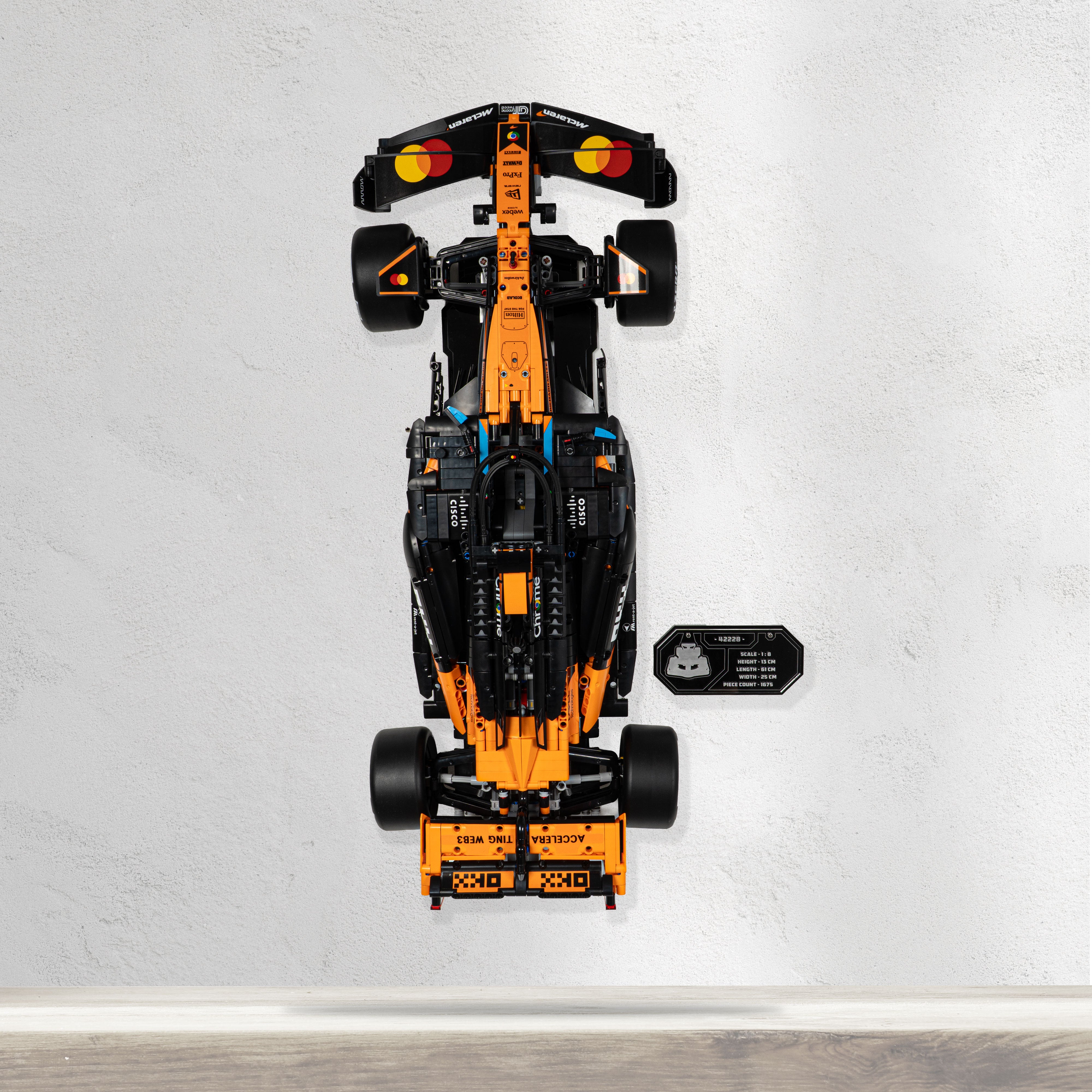 Wall Mounted Display Stand for LEGO® Technic McLaren MCL39 F1® Car (42228)