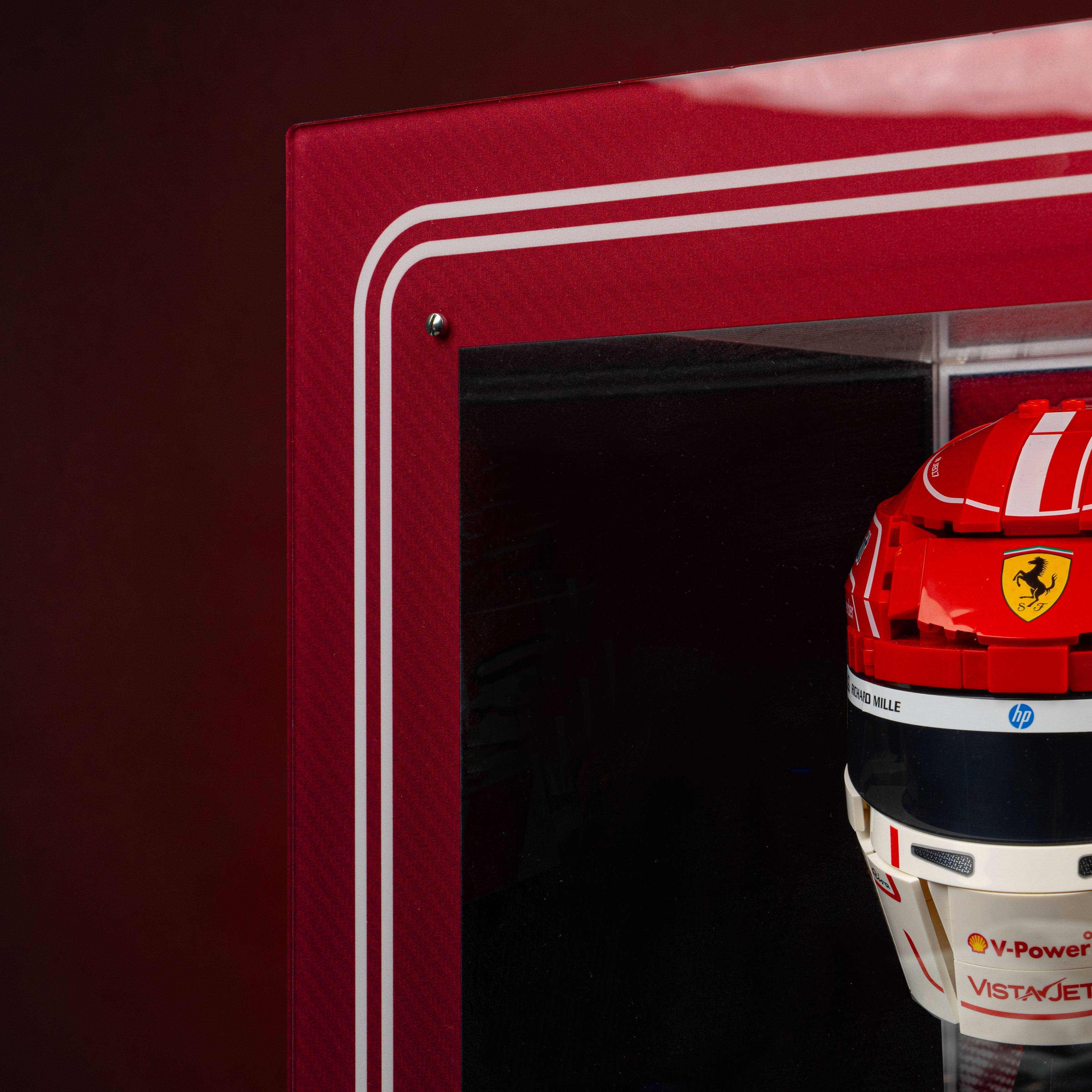 Limited Edition Display Case for LEGO® Editions: Scuderia Ferrari HP Lewis Hamilton (43022) & Charles Leclerc Helmets (43014)