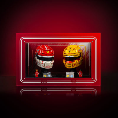 Limited Edition Display Case for LEGO® Editions: Scuderia Ferrari HP Lewis Hamilton (43022) & Charles Leclerc Helmets (43014)