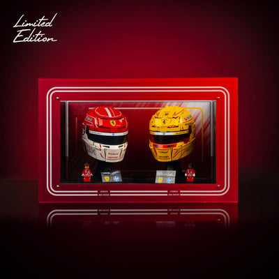 Limited Edition Display Case for LEGO® Editions: Scuderia Ferrari HP Lewis Hamilton (43022) & Charles Leclerc Helmets (43014)