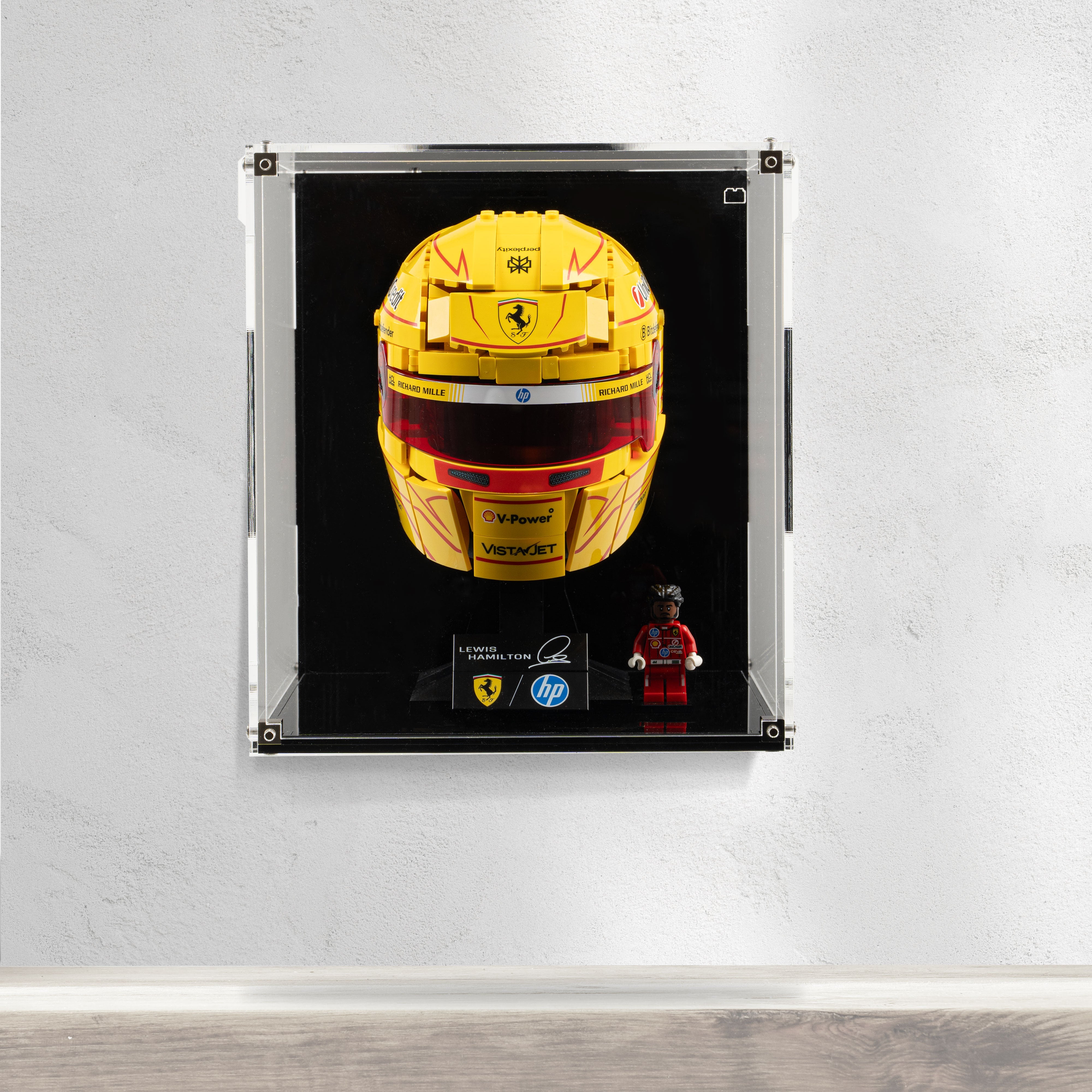Wall Mountable Display Case for LEGO® Editions: Scuderia Ferrari HP Lewis Hamilton Helmet (43022)