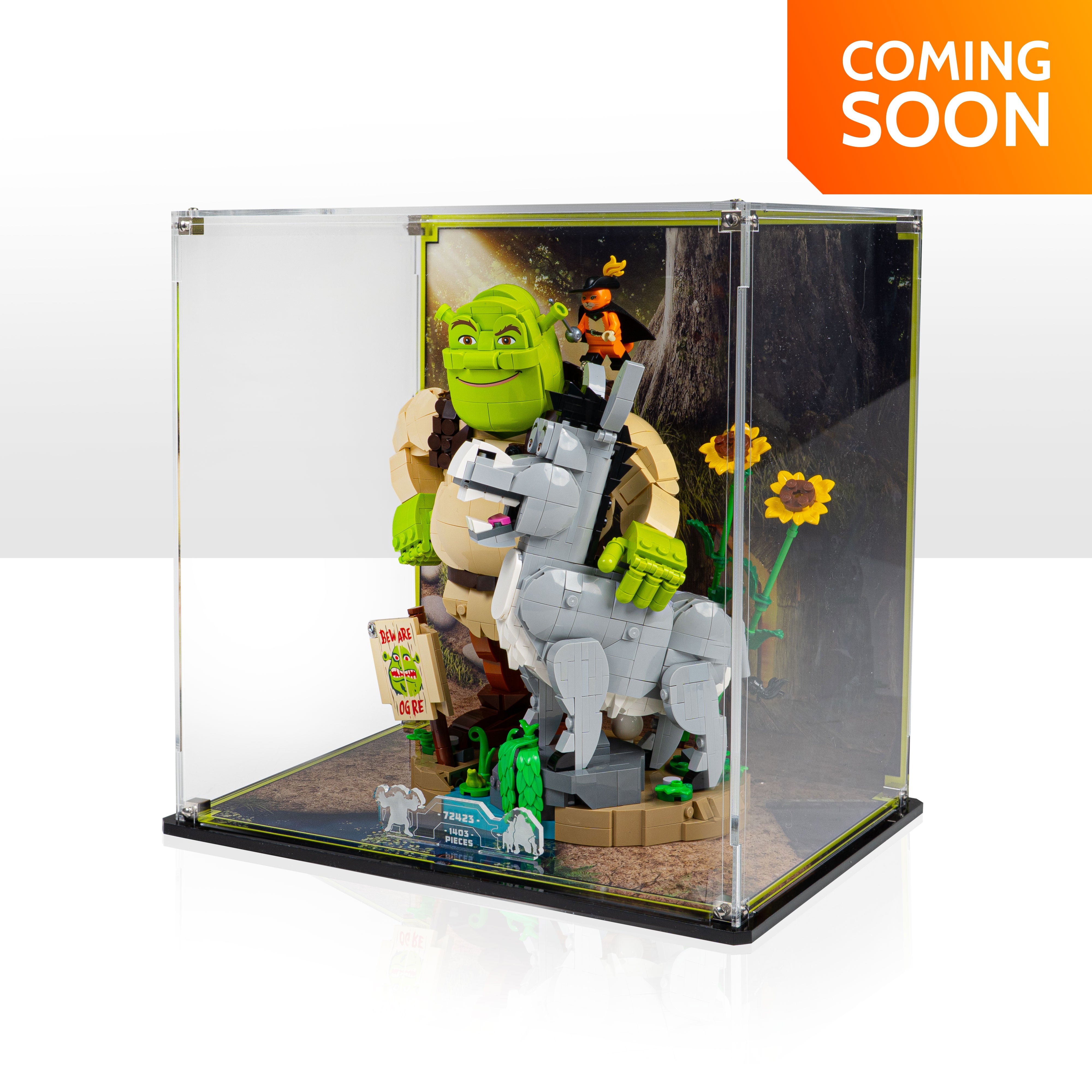 Display Case for LEGO® Shrek, Donkey & Puss in Boots (72423)