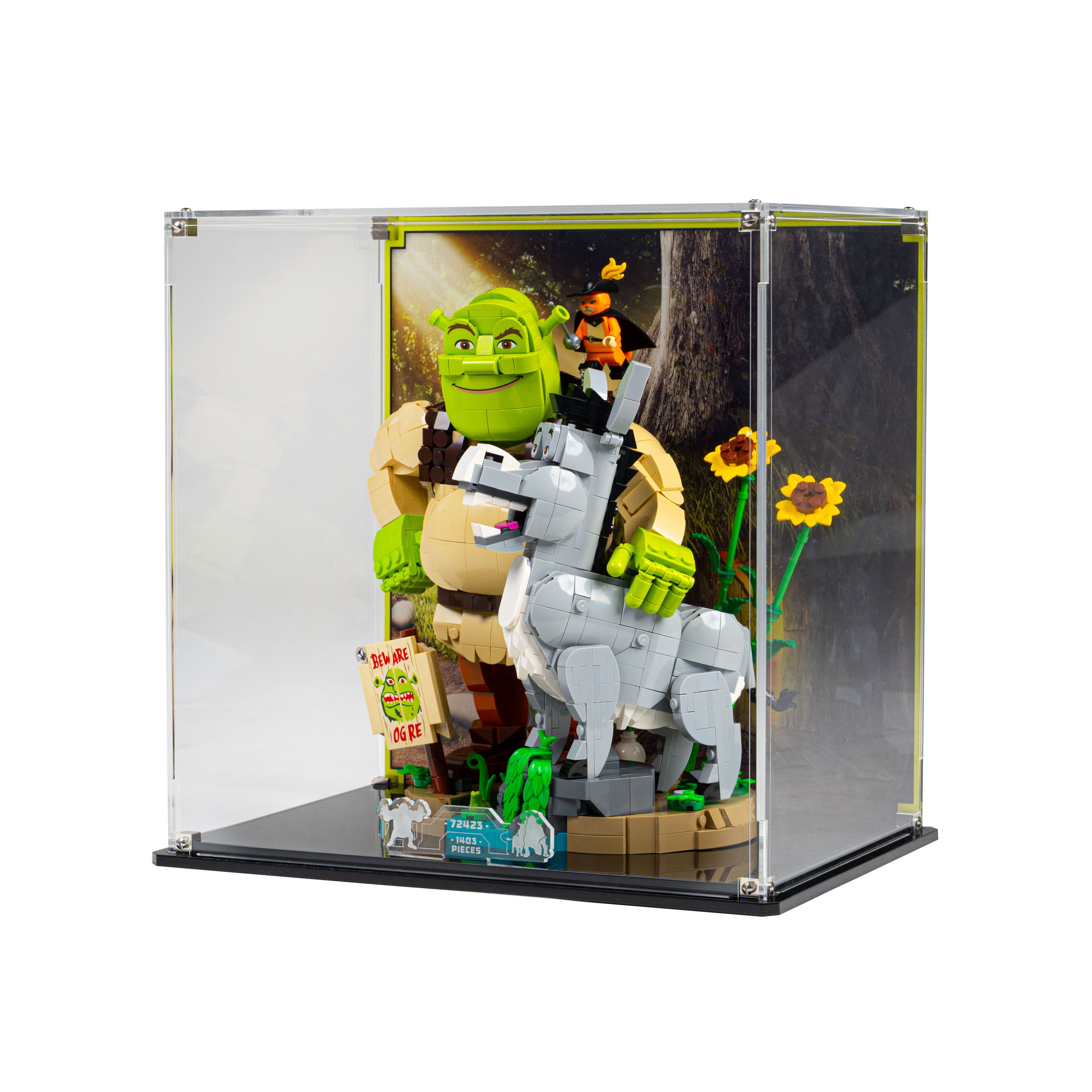 Display Case for LEGO® Shrek, Donkey & Puss in Boots (72423)