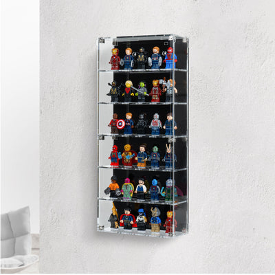 Wall Mounted Tiered Display Cases for LEGO® Minifigures
