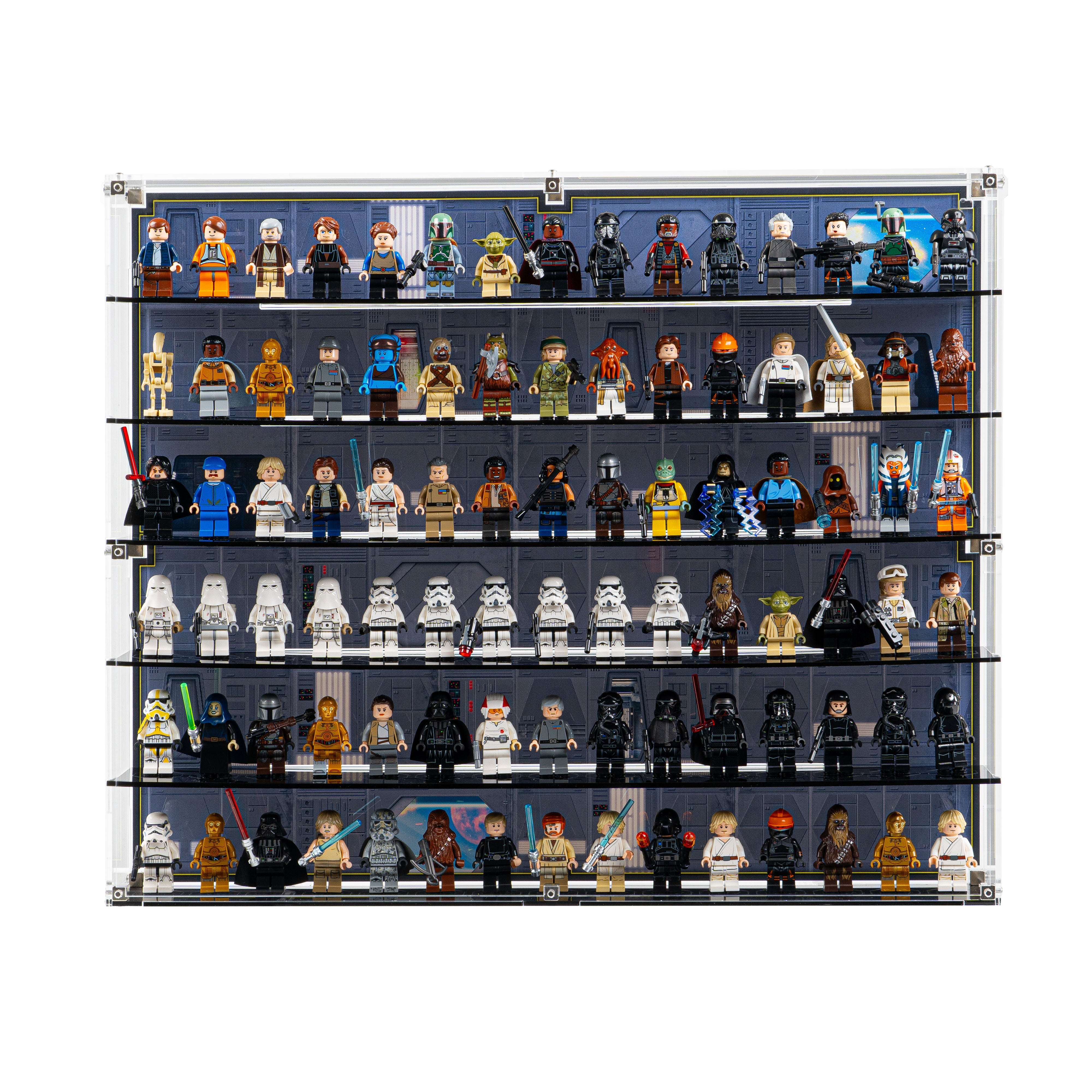 Star Wars Themed Wall Mounted Tiered Display Cases for LEGO® Minifigures