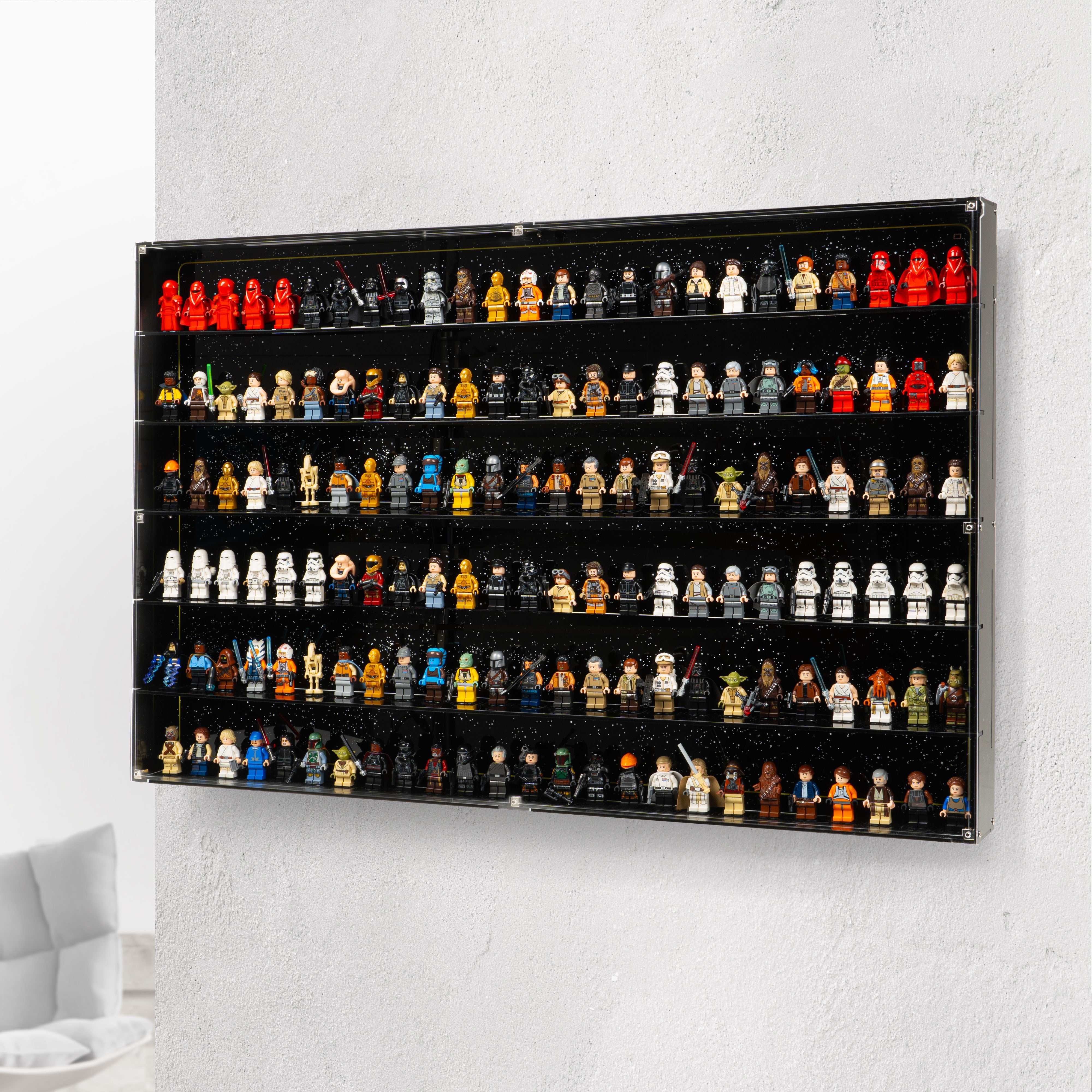 Wall Mounted Tiered Display Cases for LEGO® Minifigures