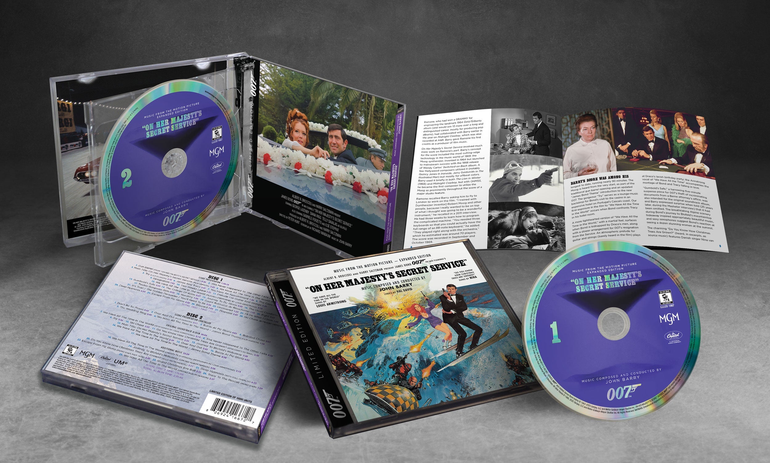 James Bond On Her Majesty's Secret Service Soundtrack Double CD Set -  Expanded Remastered Edition