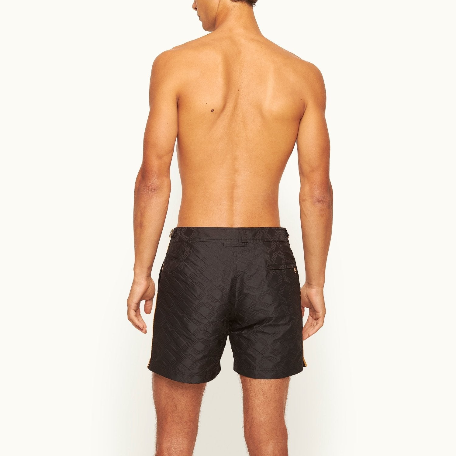 James Bond Gold Trim Jacquard Swim Shorts - By Orlebar Brown