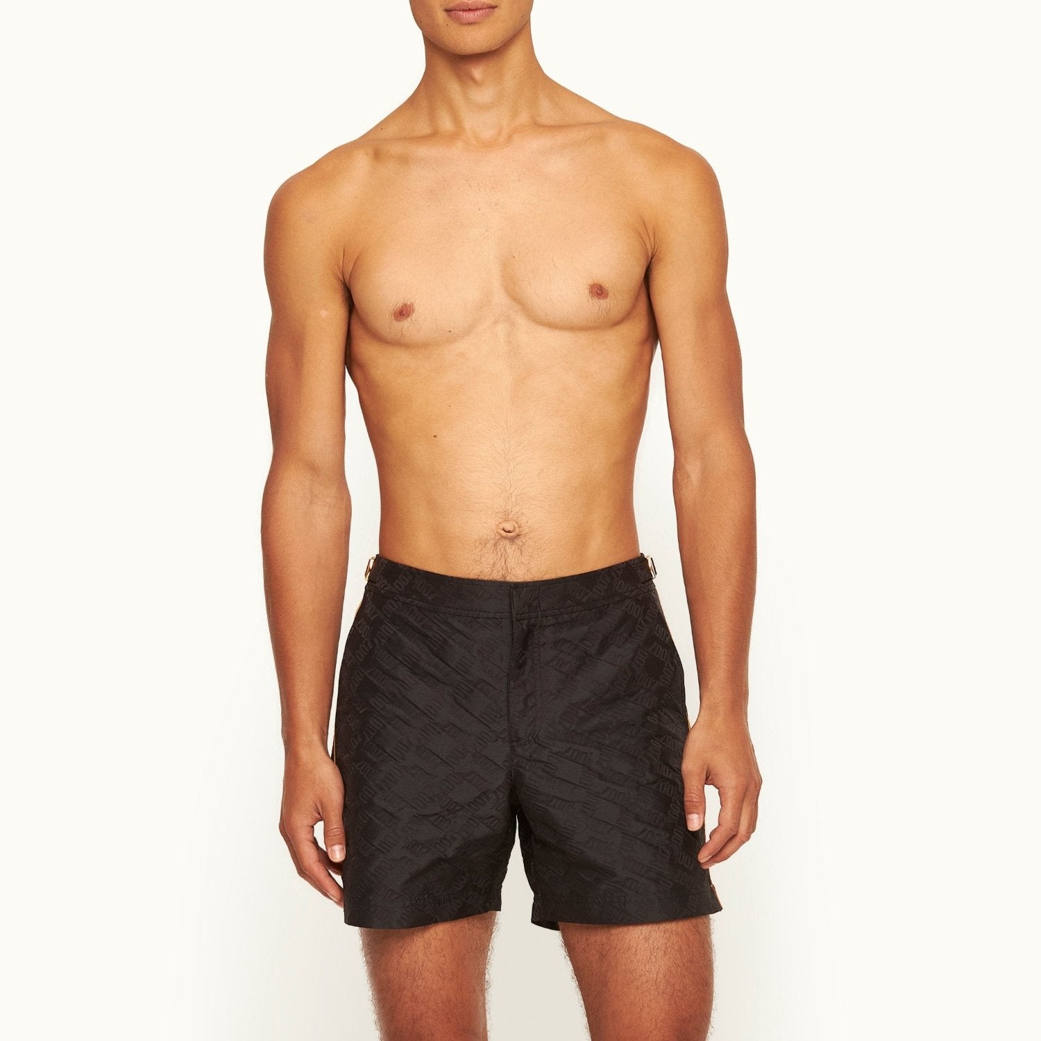 James Bond Gold Trim Jacquard Swim Shorts - By Orlebar Brown