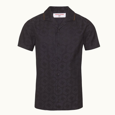 James Bond Gold Trim Jacquard Shirt - By Orlebar Brown