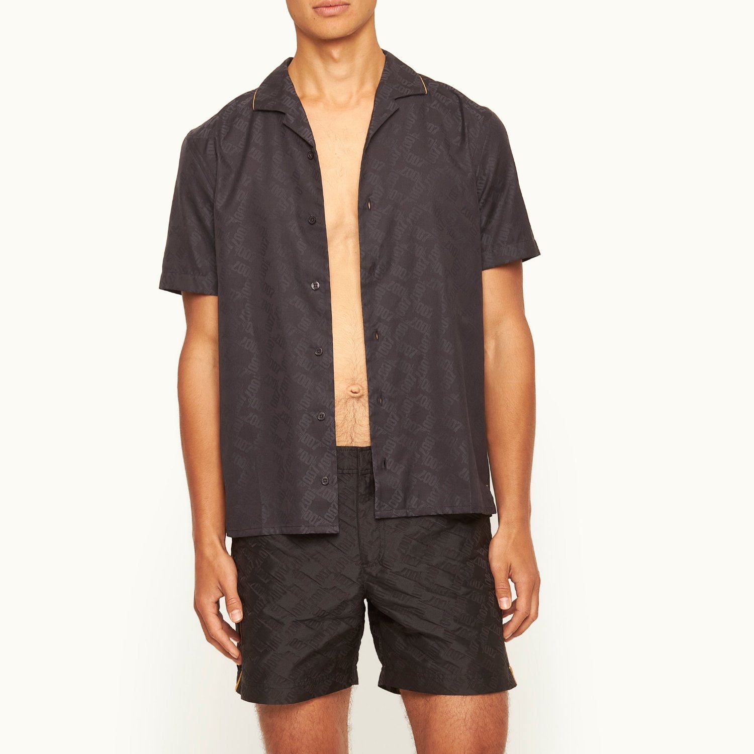 James Bond Gold Trim Jacquard Shirt - By Orlebar Brown