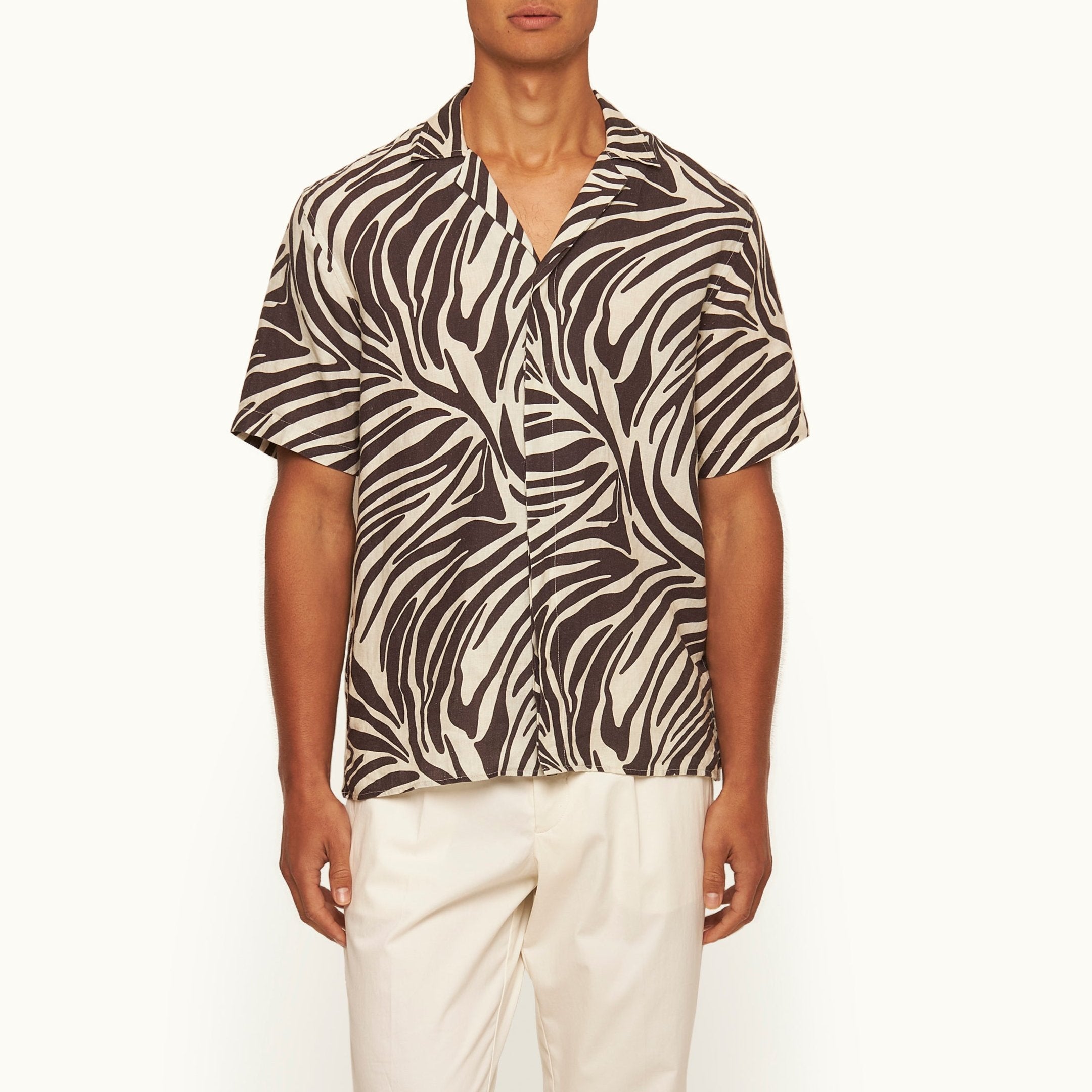 James Bond Zebra Linen Shirt - By Orlebar Brown